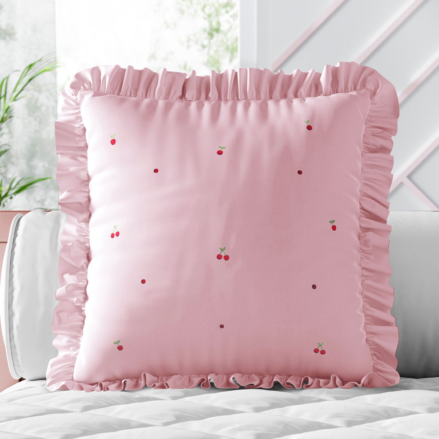 Almofada Quadrada Cerejinhas 30cm