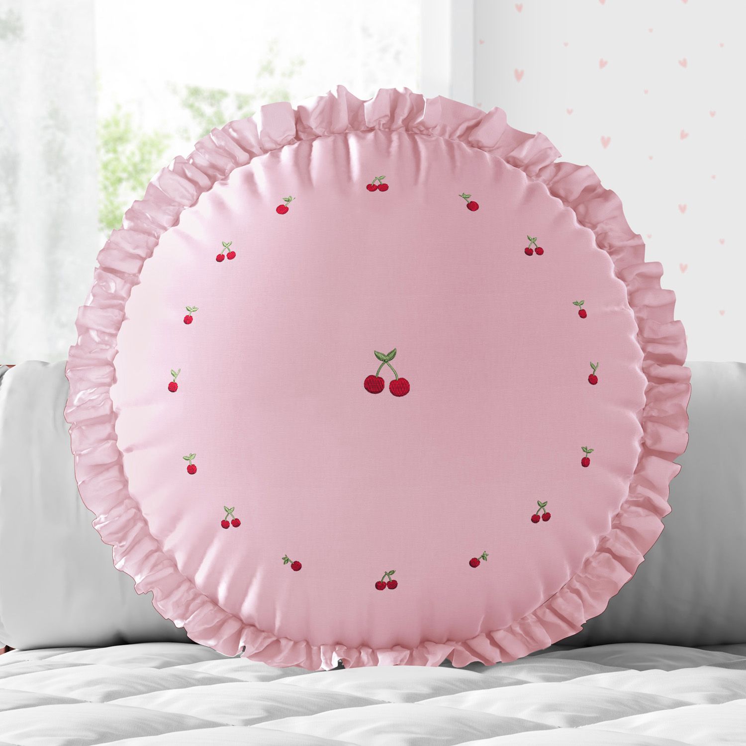 Almofada Redonda Cerejinhas 30cm