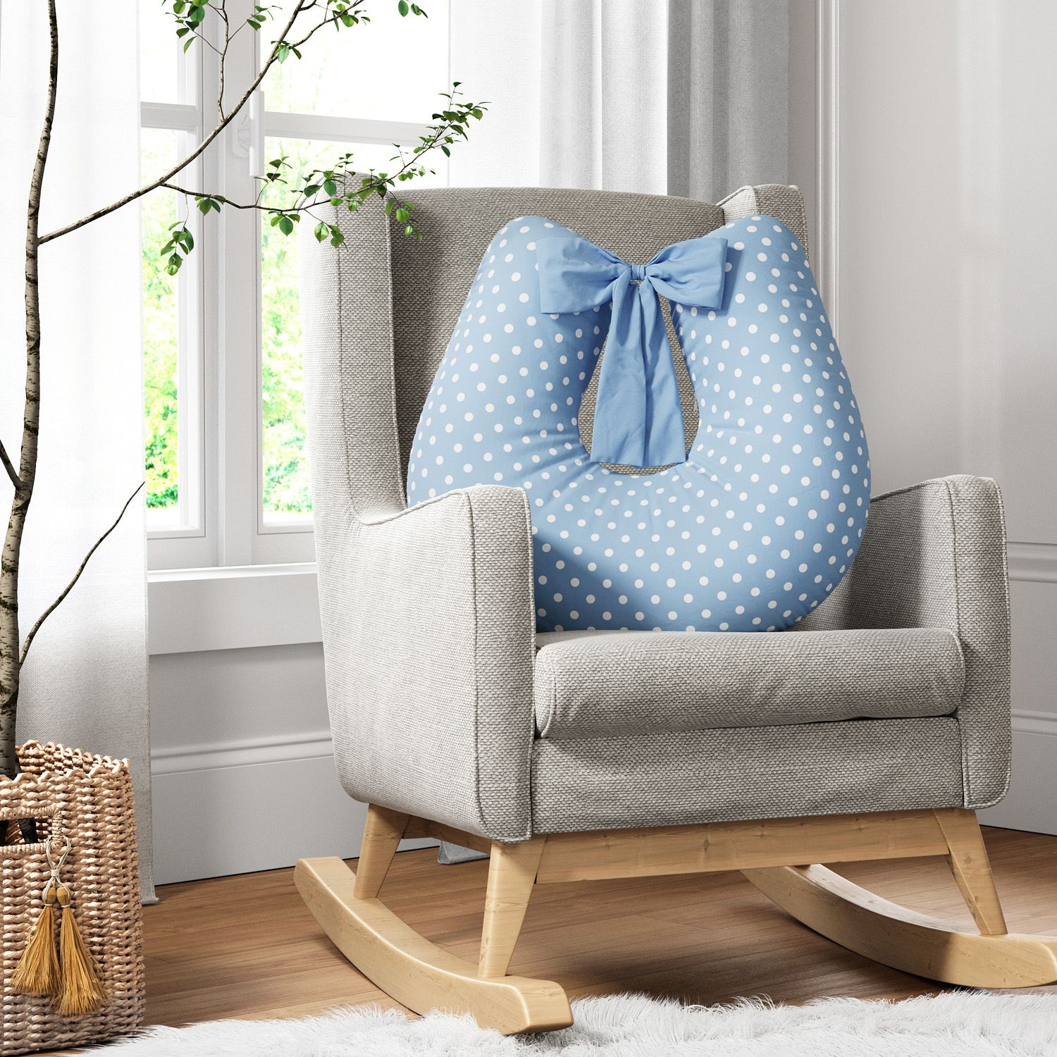 Almofada Amamentação Poá Verde com Laço