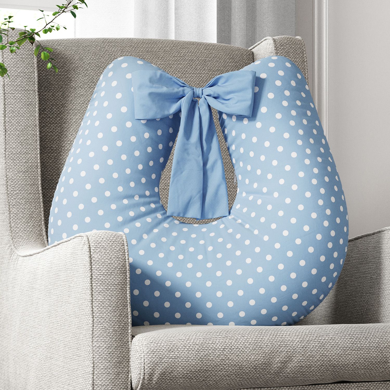 Almofada Amamentação Poá Verde com Laço