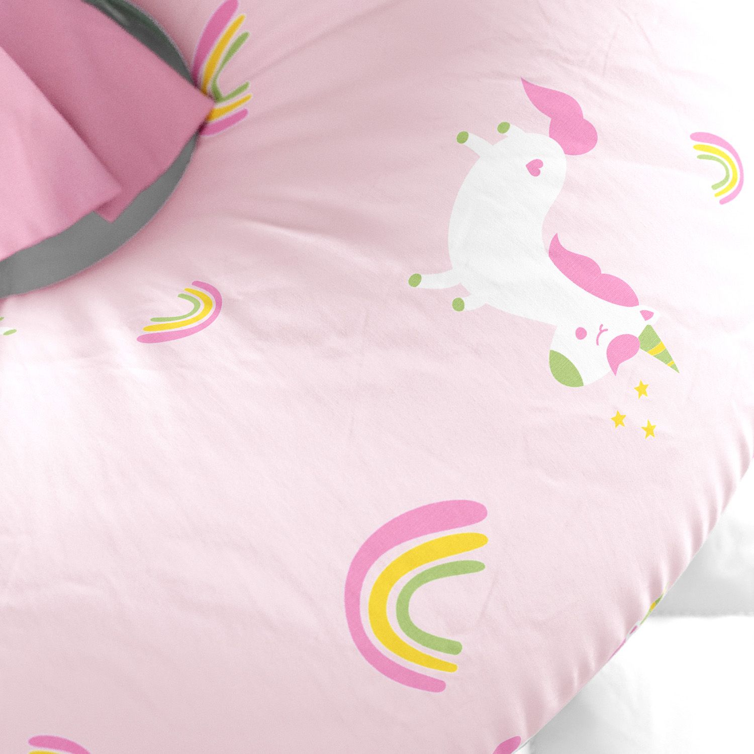 Almofada Amamentação Amiguinhas Unicórnio Azul com Laço