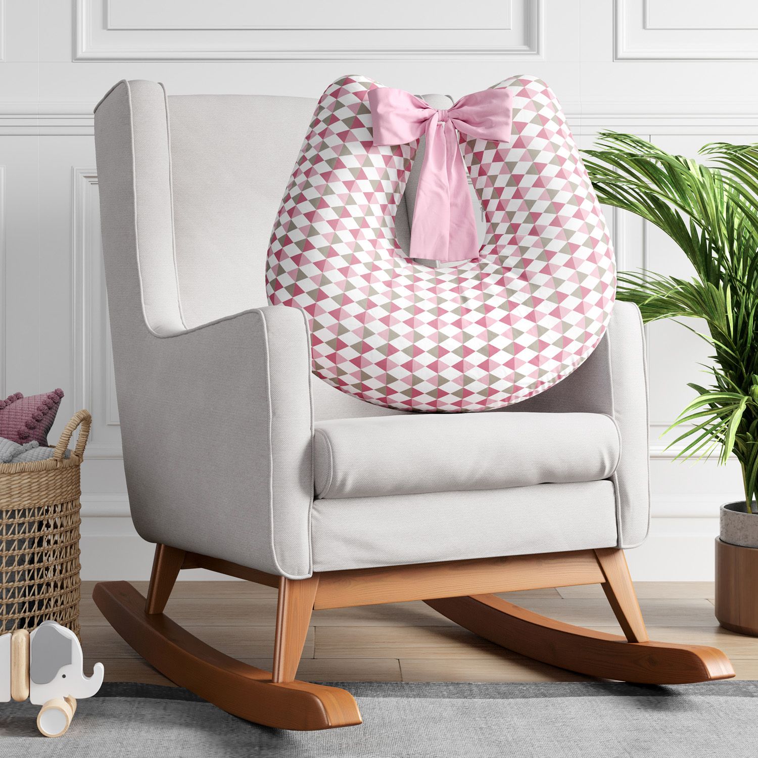 Almofada Amamentação Losango Azul com Laço