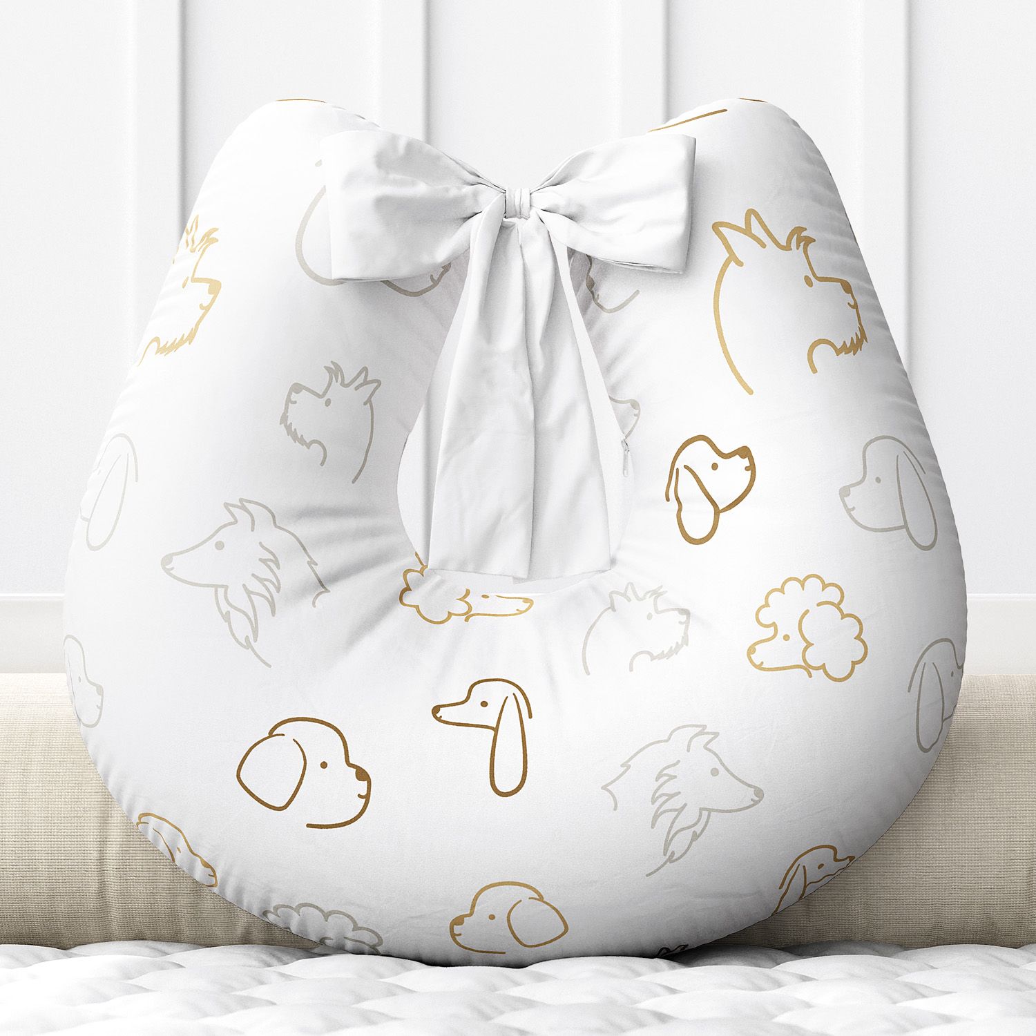 Almofada Amamentação Cachorrinhos com Laço