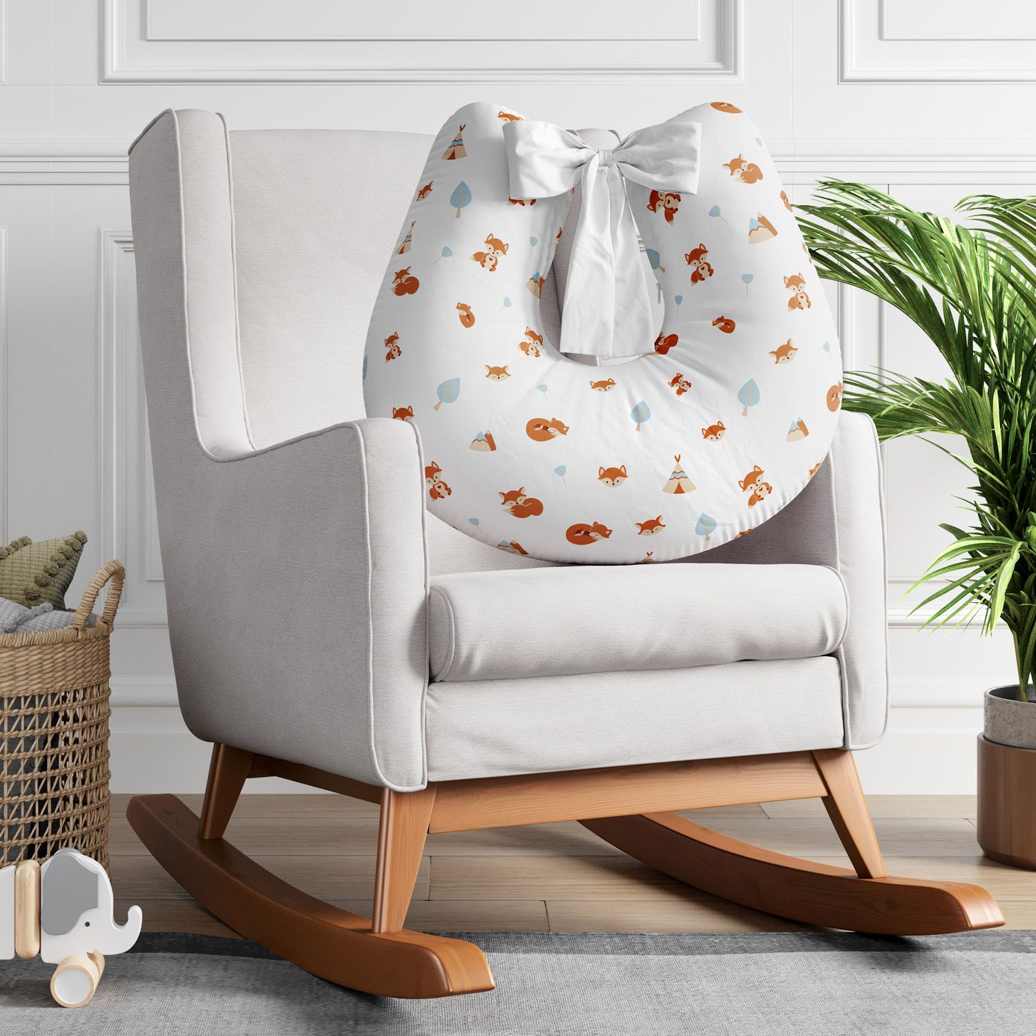 Almofada Amamentação Raposinha Laranja com Laço