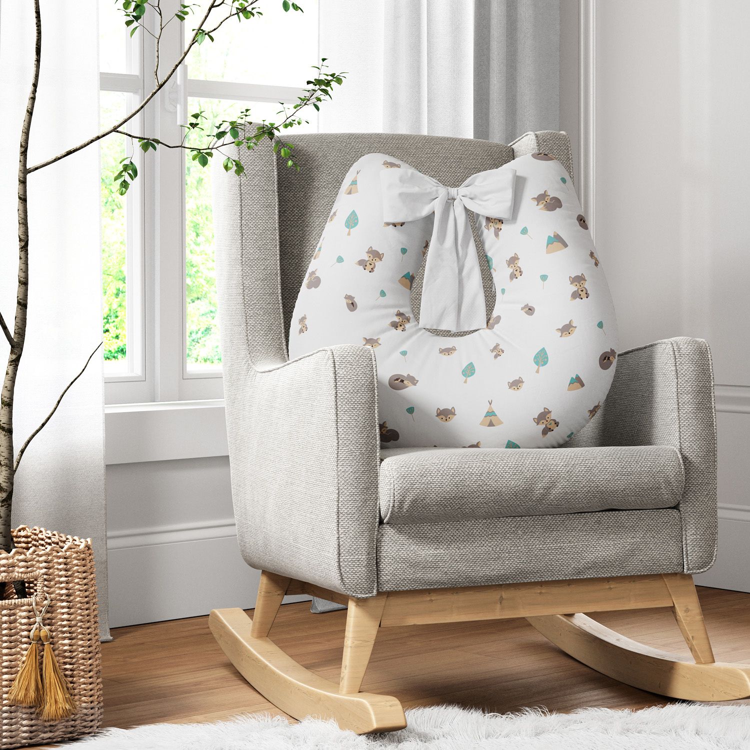 Almofada Amamentação Raposinha Laranja com Laço