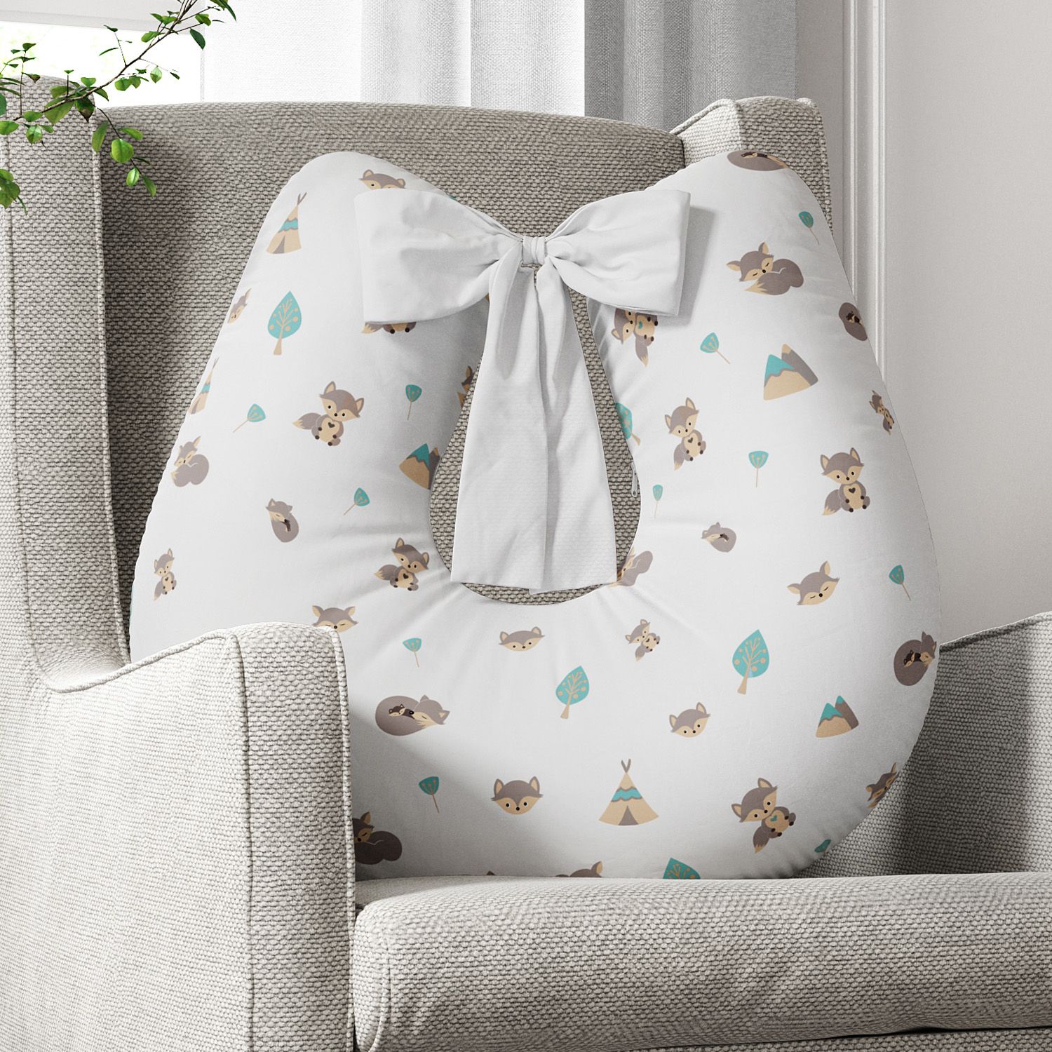 Almofada Amamentação Raposinha Laranja com Laço