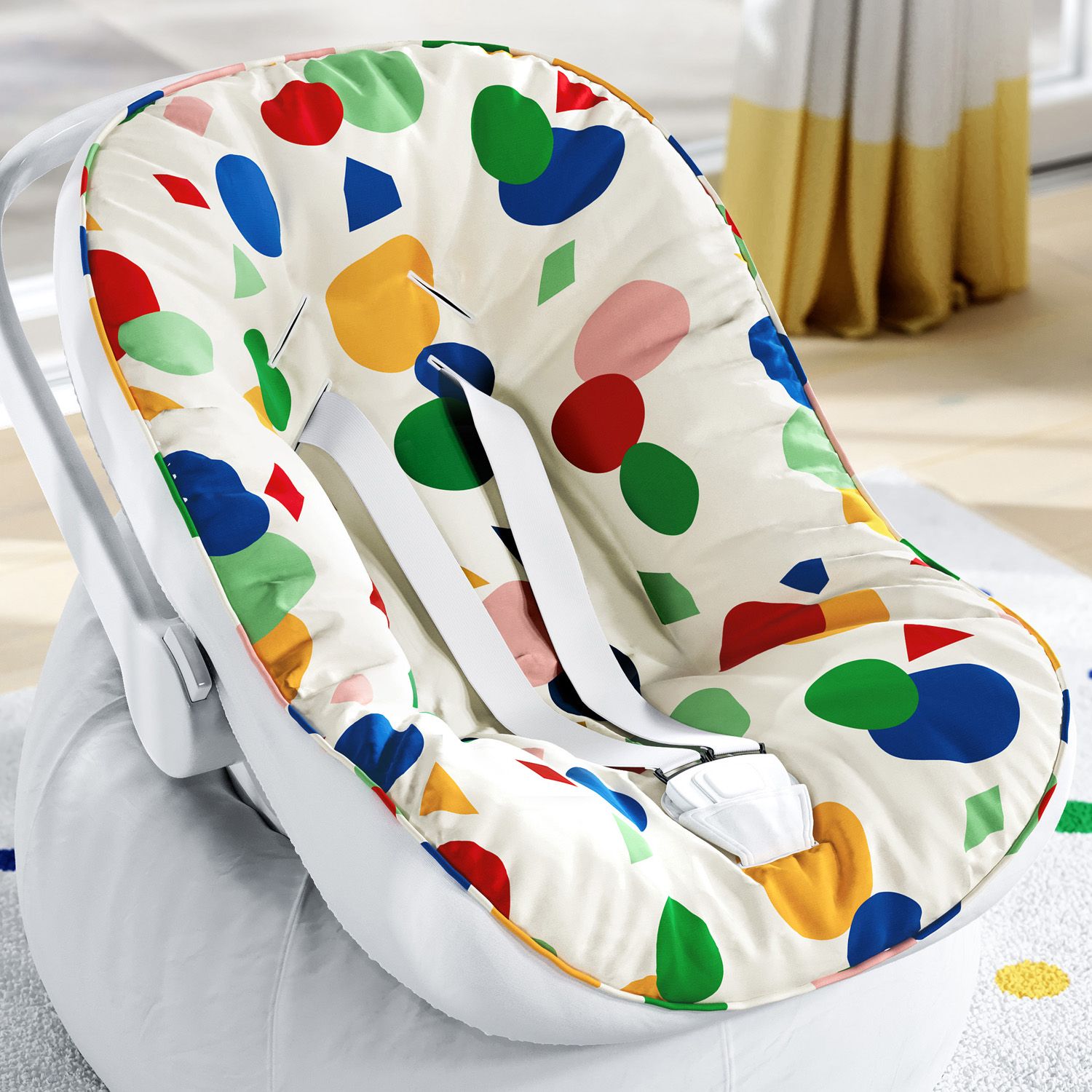 Capa de Carrinho com Protetor de Cinto Colorido Geométrico Moderno