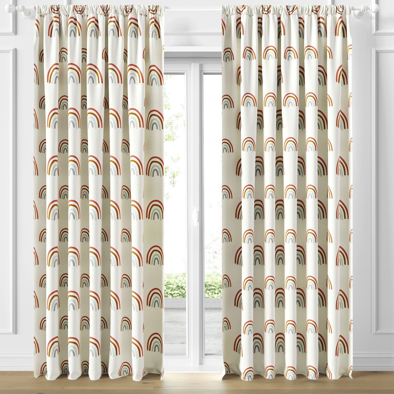 Cortina Infantil e Bebê Arco-Íris Boho