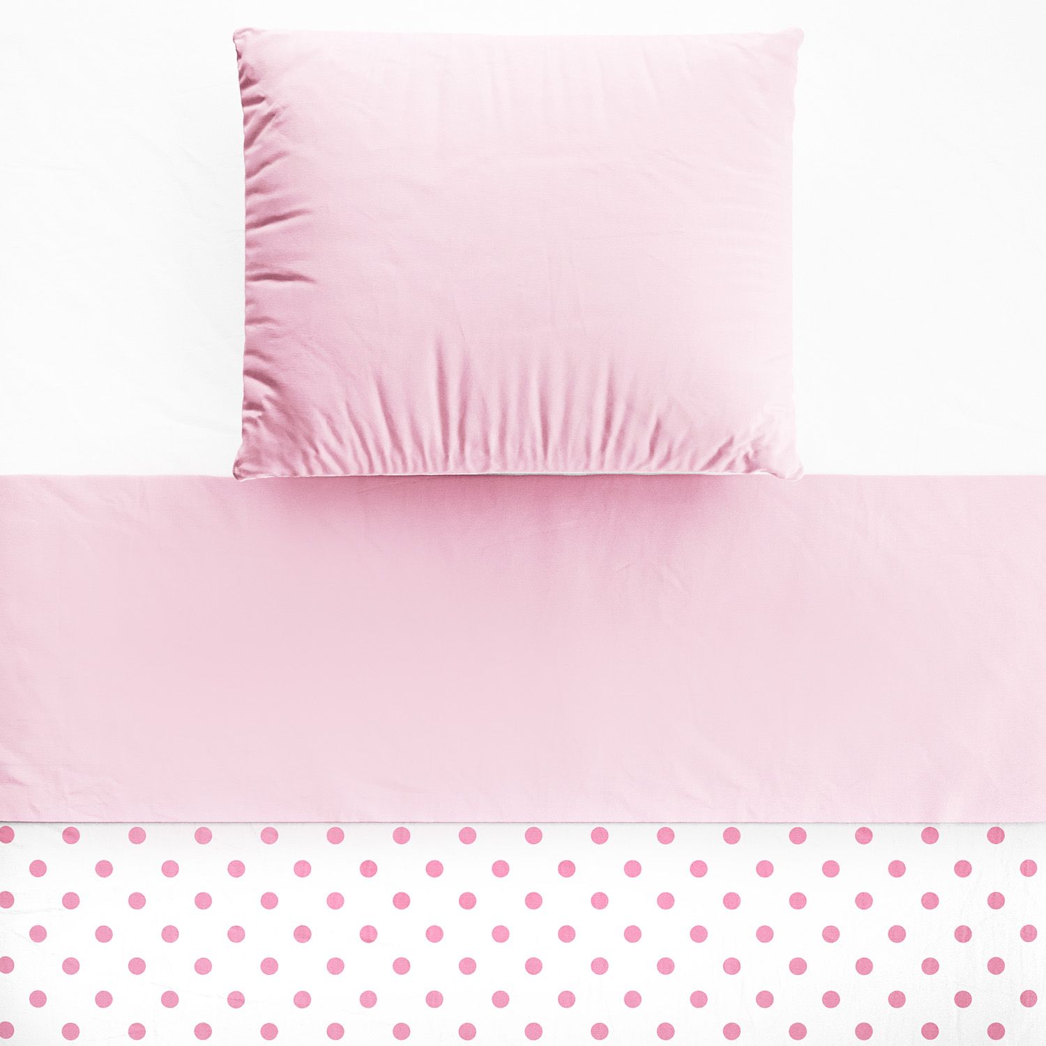 Jogo de Lençol Berço Poá Rosa e Branco 3 peças