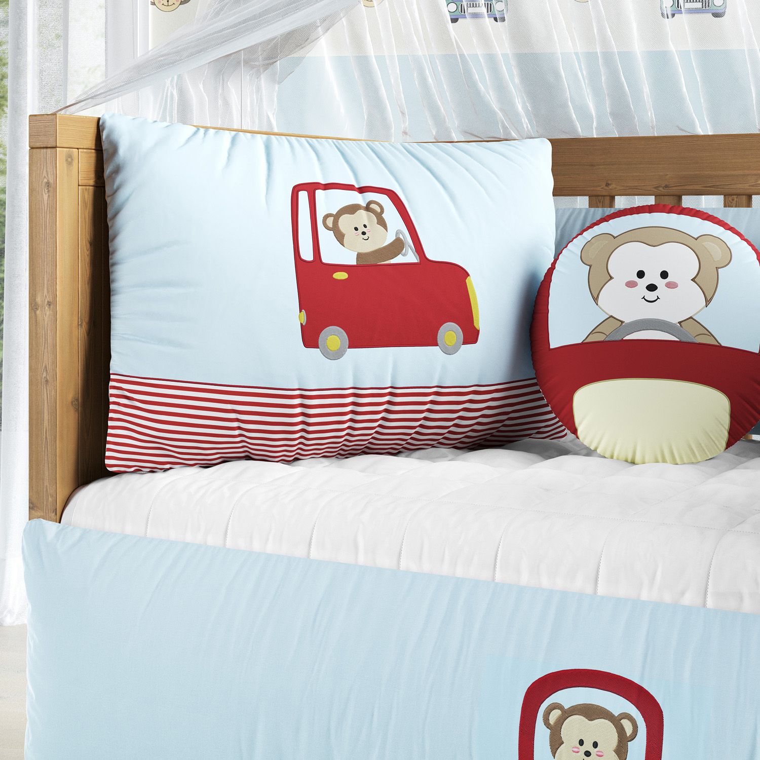 Kit Berço Macaquinho no Carrinho