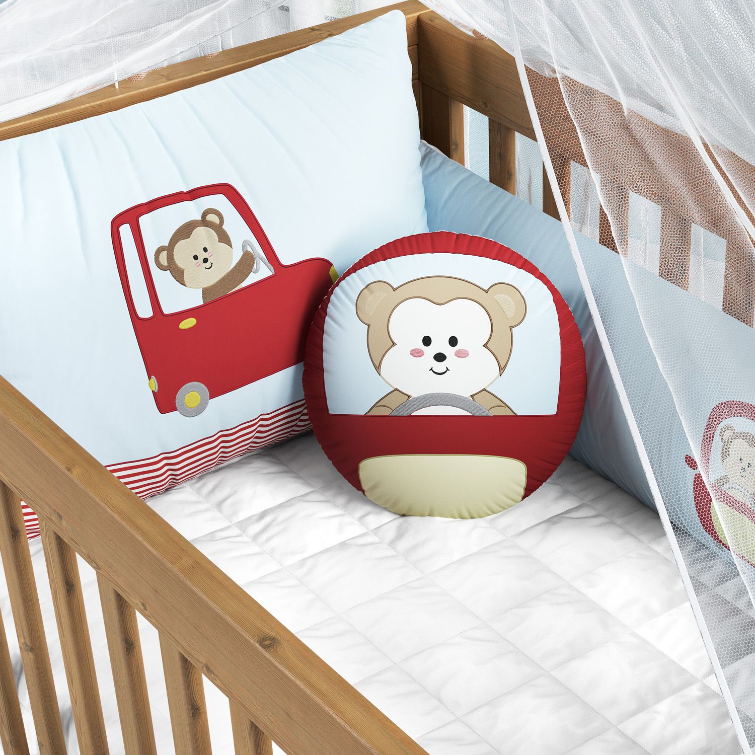 Kit Berço Macaquinho no Carrinho