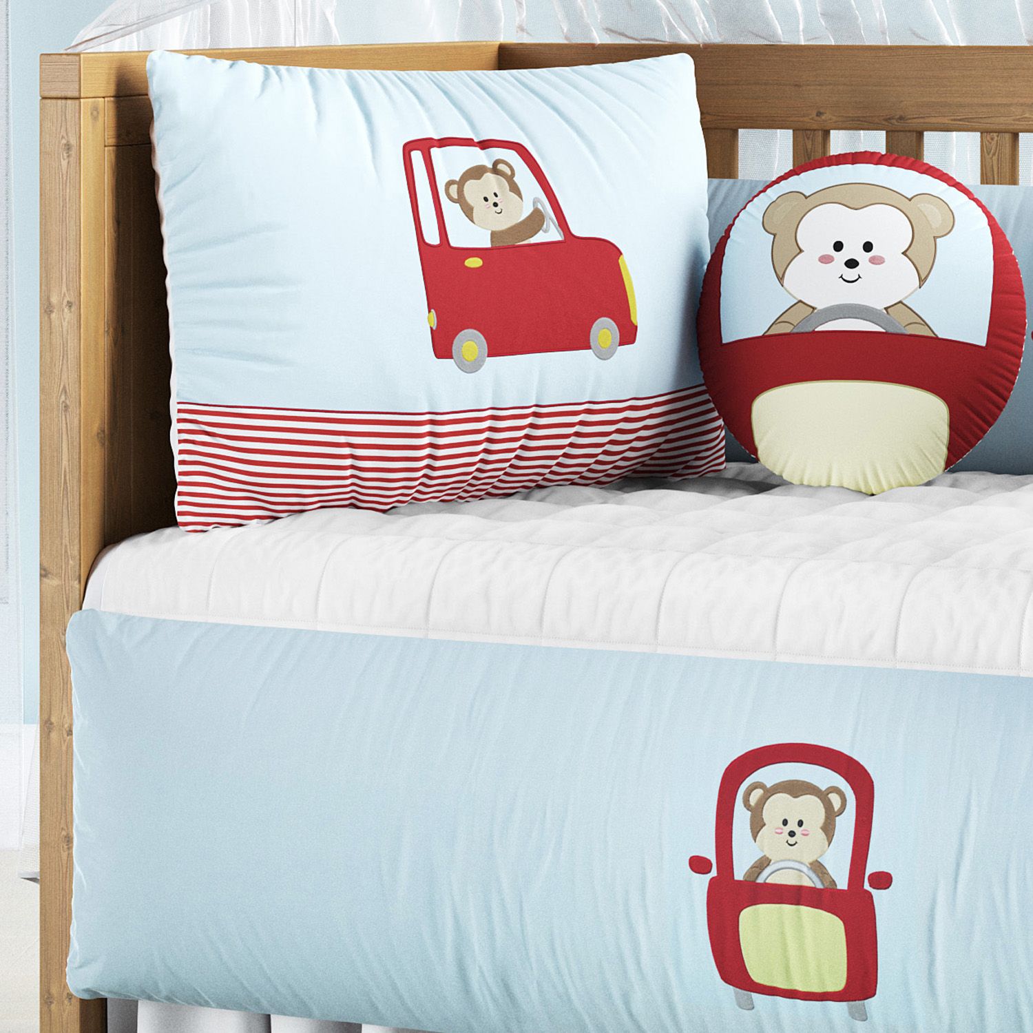 Kit Berço Macaquinho no Carrinho