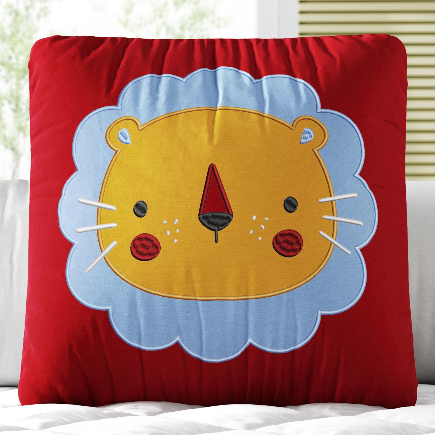 Almofada Quadrada Carinha de Leão