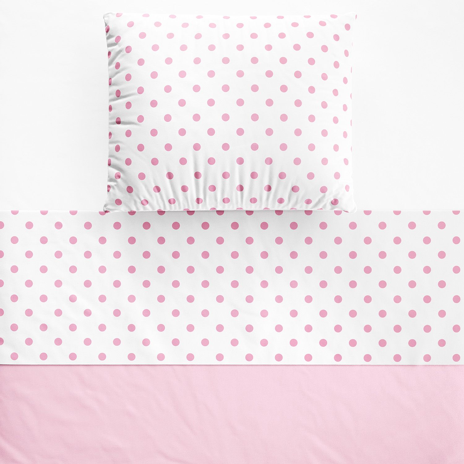 Jogo de Lençol Berço Poá Rosa e Branco 3 Peças