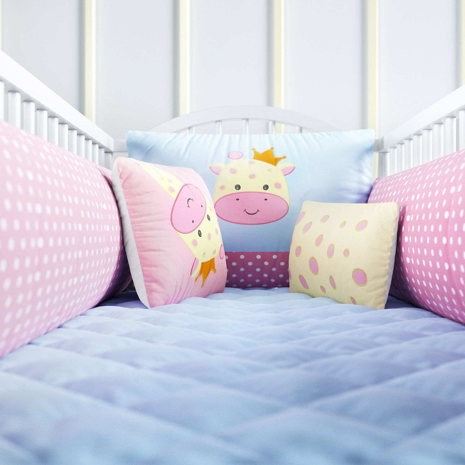 Kit Berço Girafinha Safári Rosa