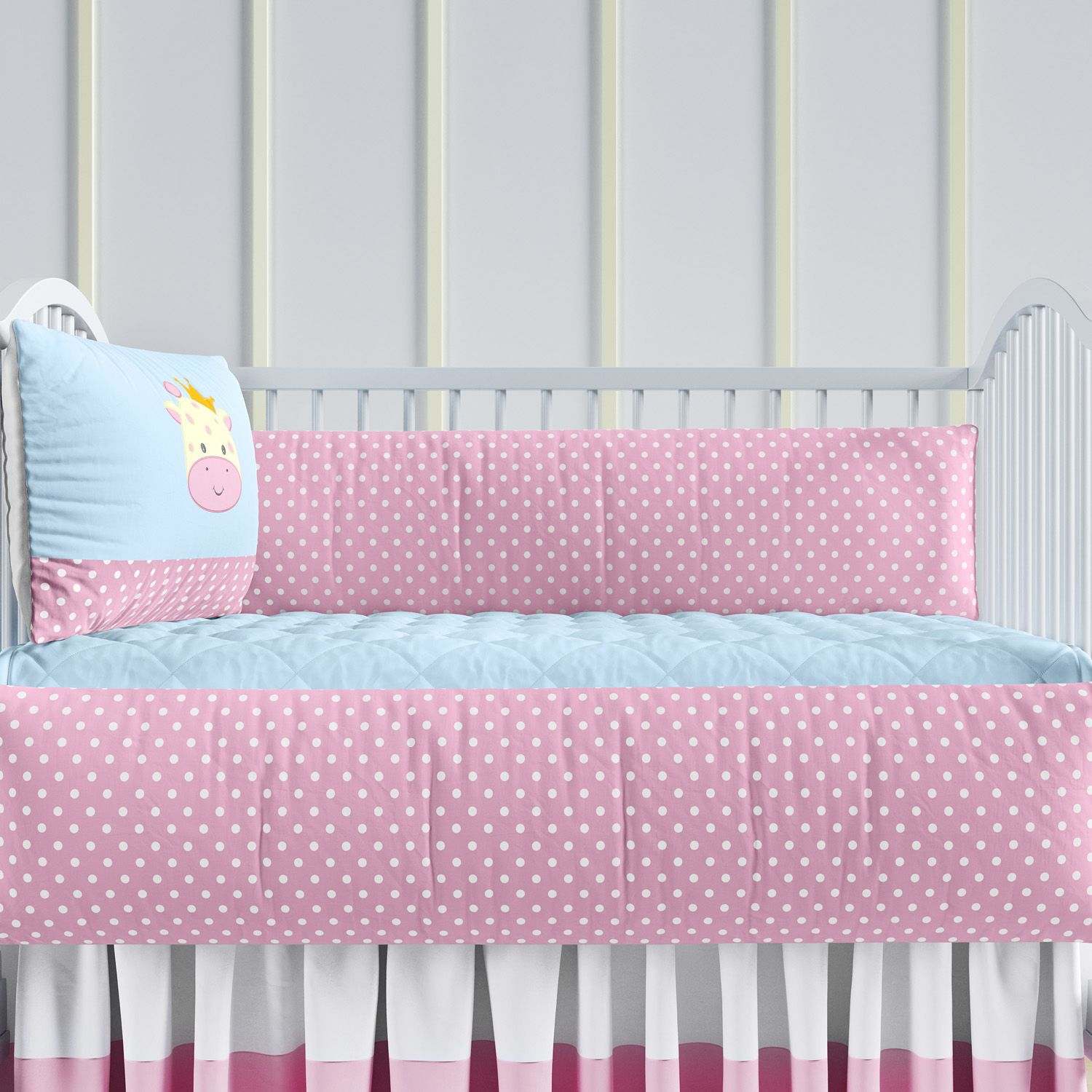 Kit Berço Girafinha Safári Rosa