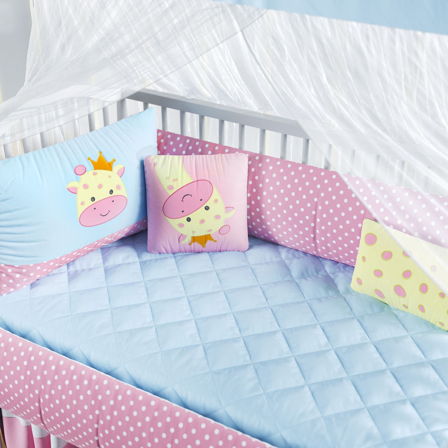 Kit Berço Girafinha Safári Rosa