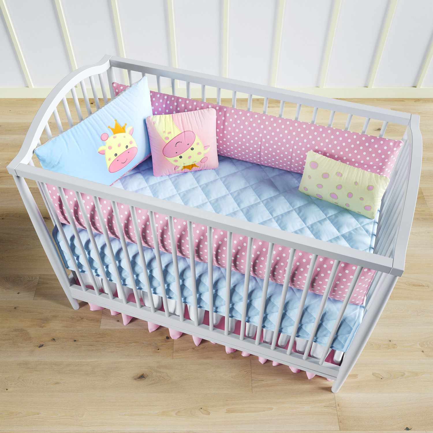 Kit Berço Girafinha Safári Rosa