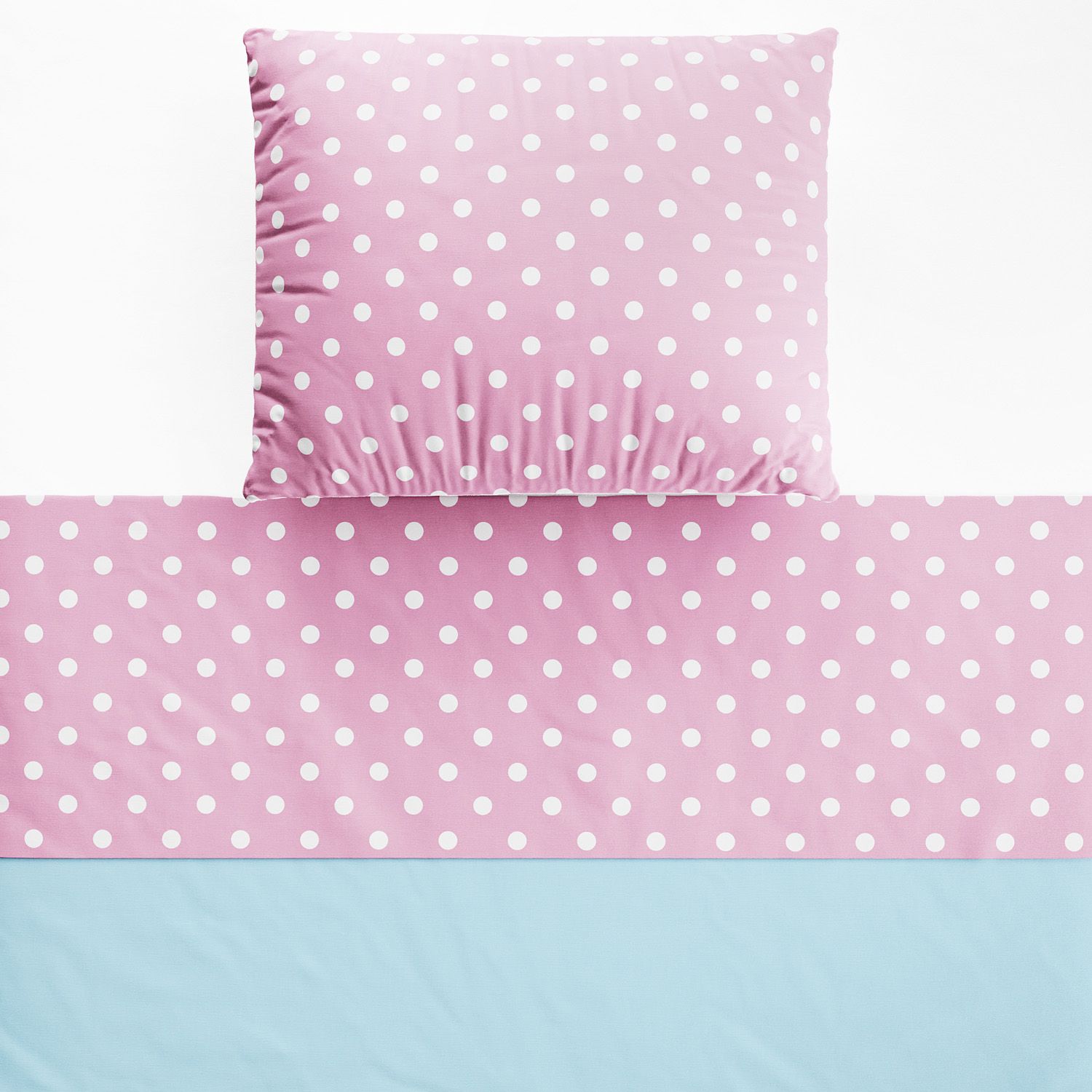 Jogo de Lençol Berço Poá Rosa e Azul 3 peças