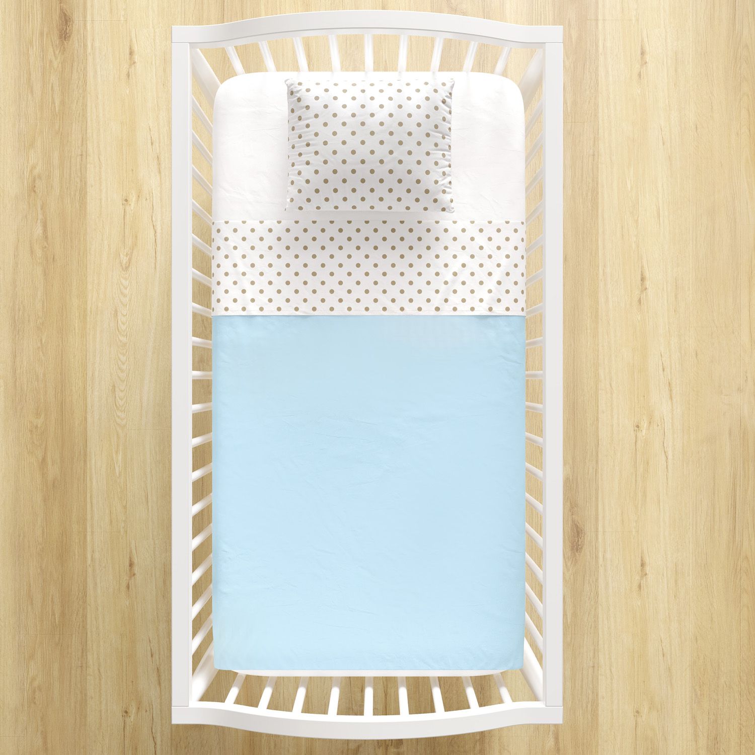 Jogo de Lençol Berço Azul Poá 3 Peças