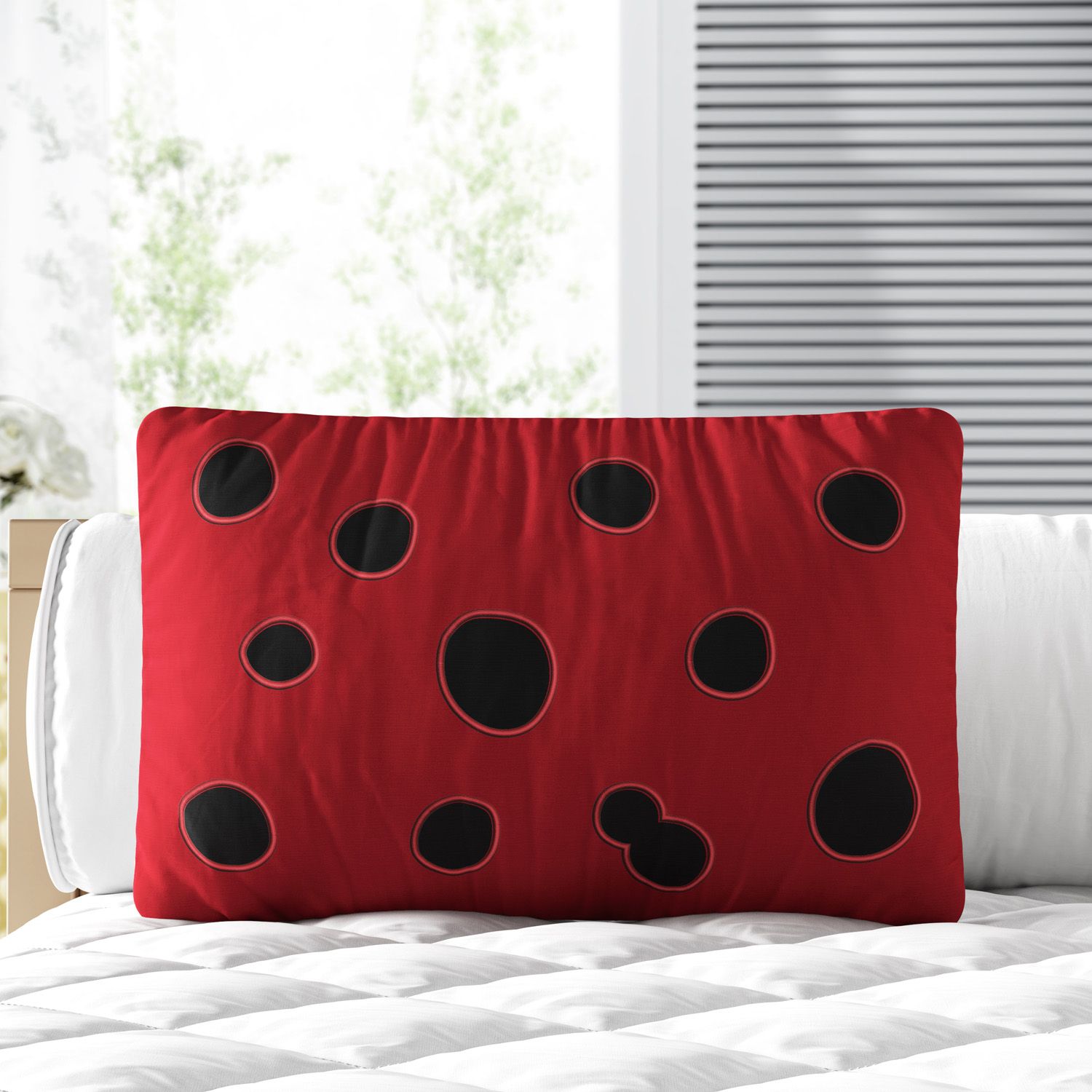 Almofada Retangular Animal Print Vermelho e Preto 35cm