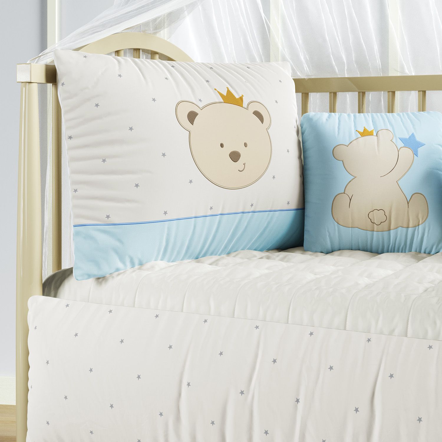 Kit Berço Urso com Coroa