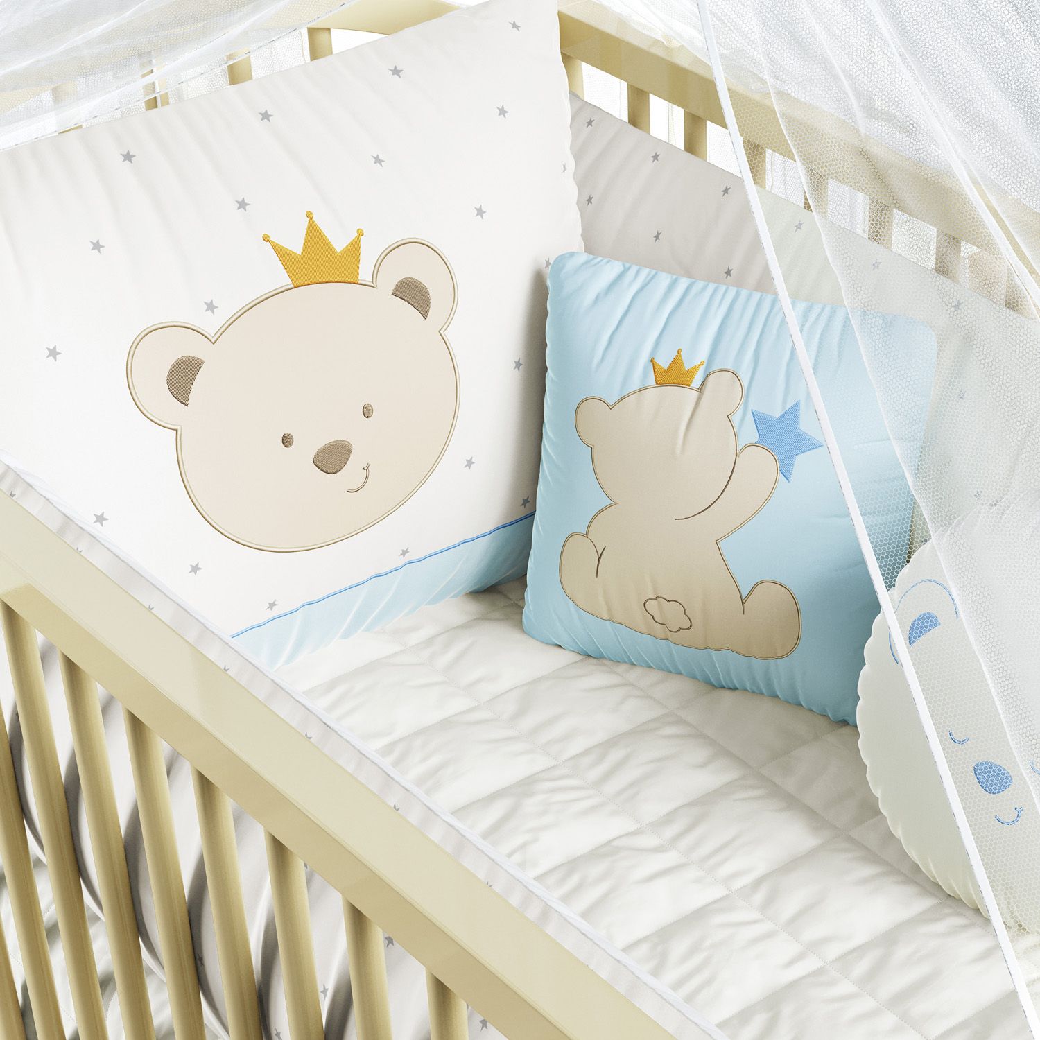 Kit Berço Urso com Coroa