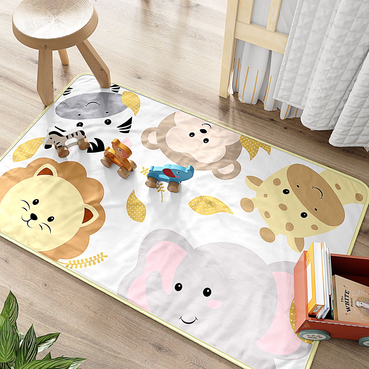 Tapete Retangular Amiguinhos Safári 61cm