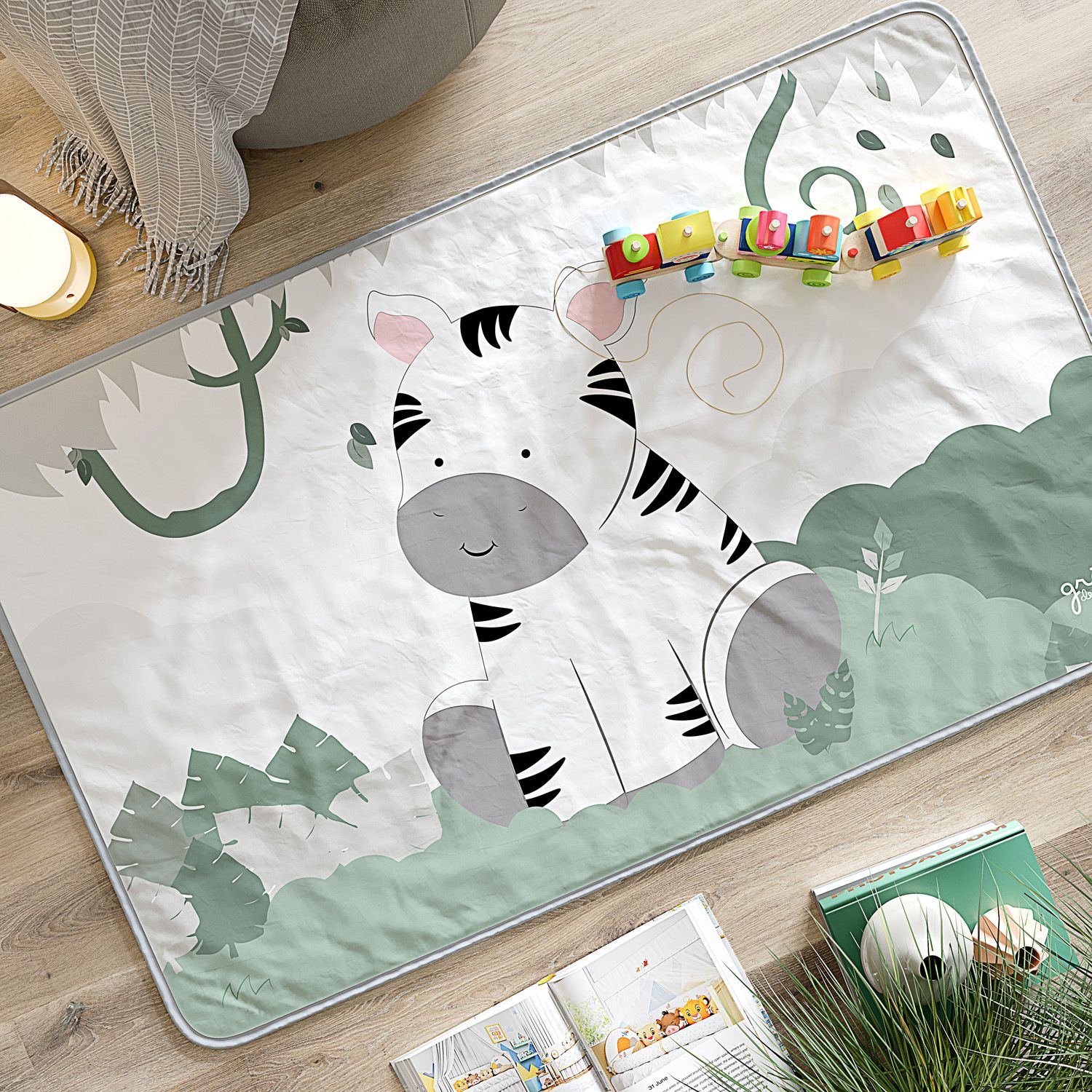 Tapete Retangular Amiguinha Zebra 61cm