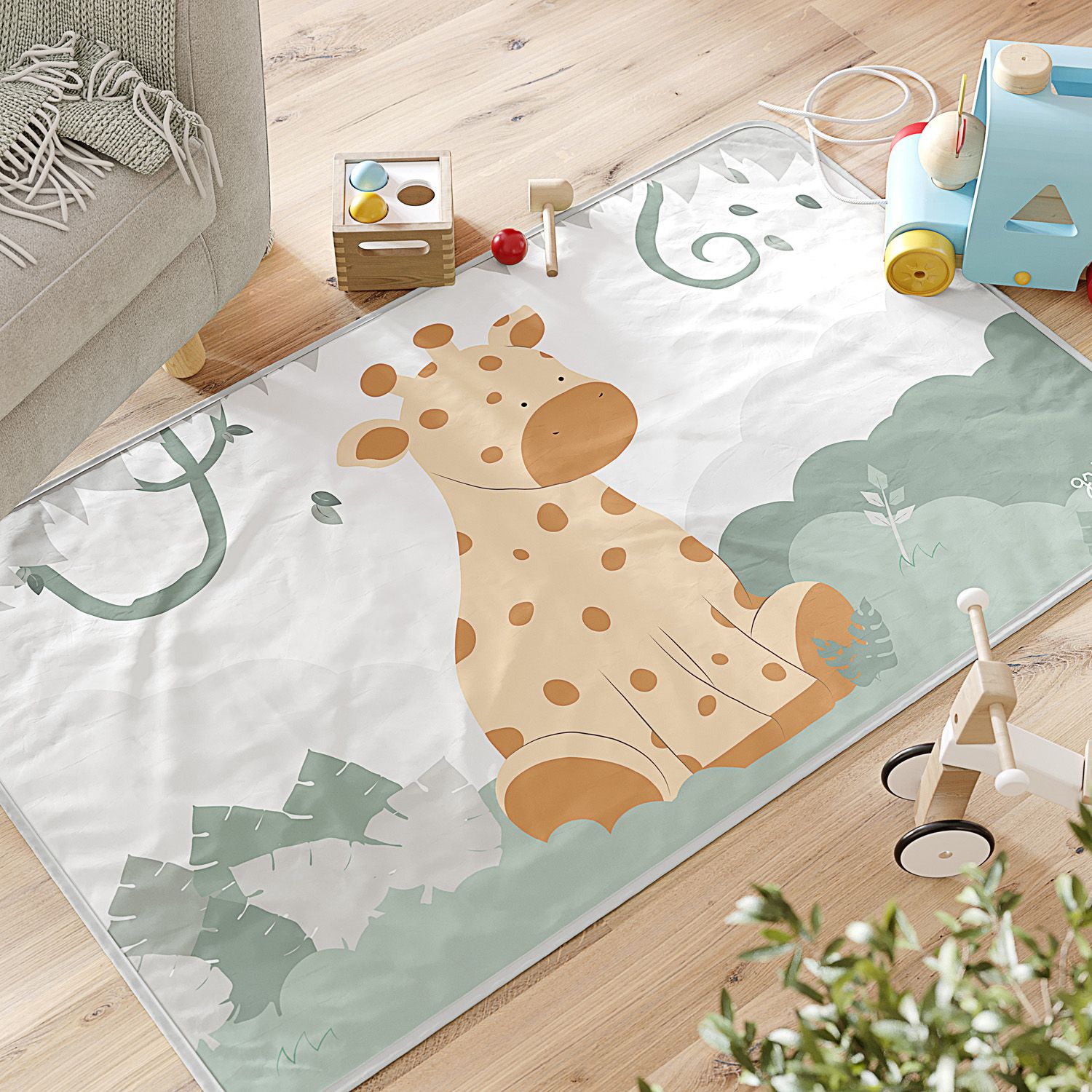 Tapete Retangular Amiguinha Girafa 61cm