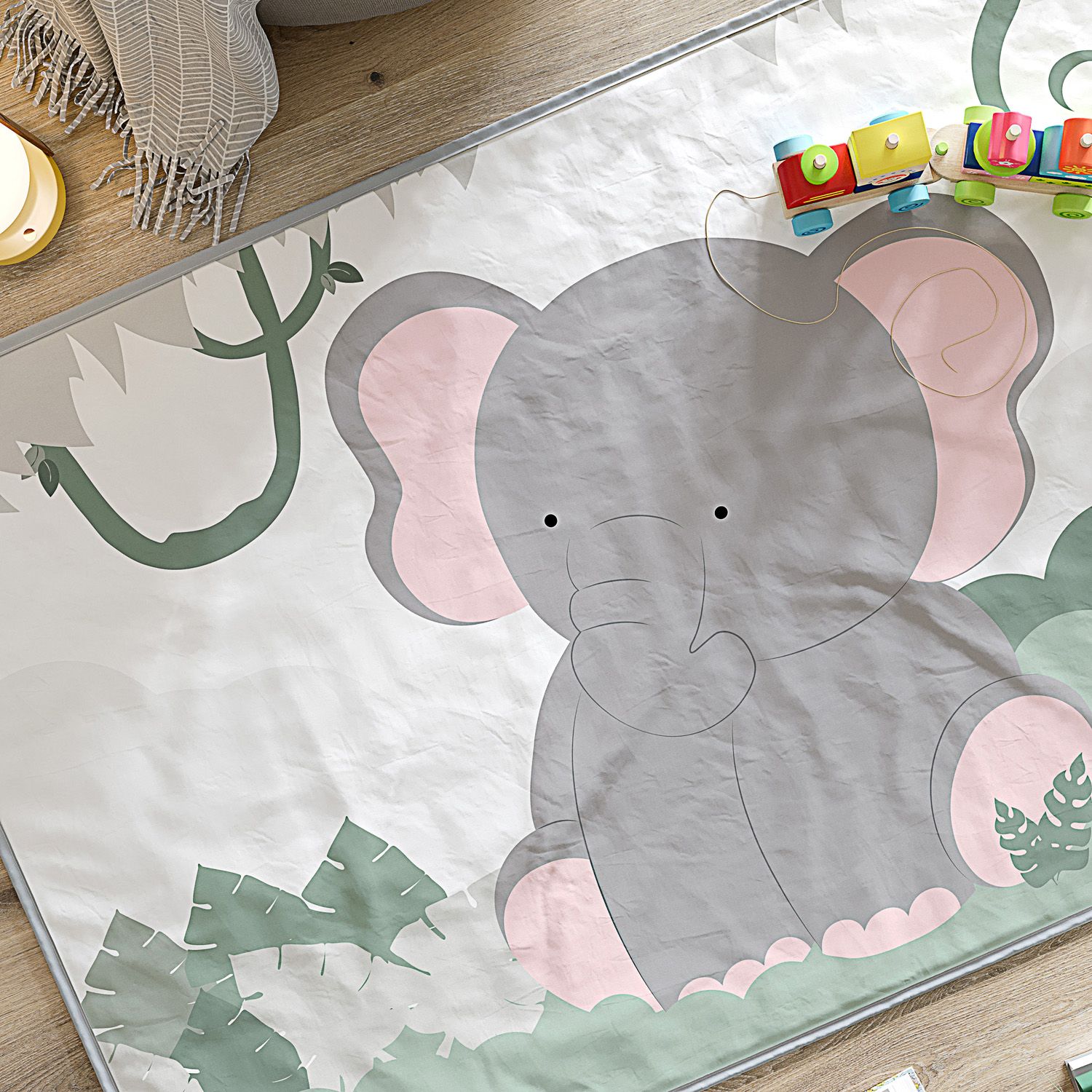 Tapete Retangular Amiguinho Elefante 61cm