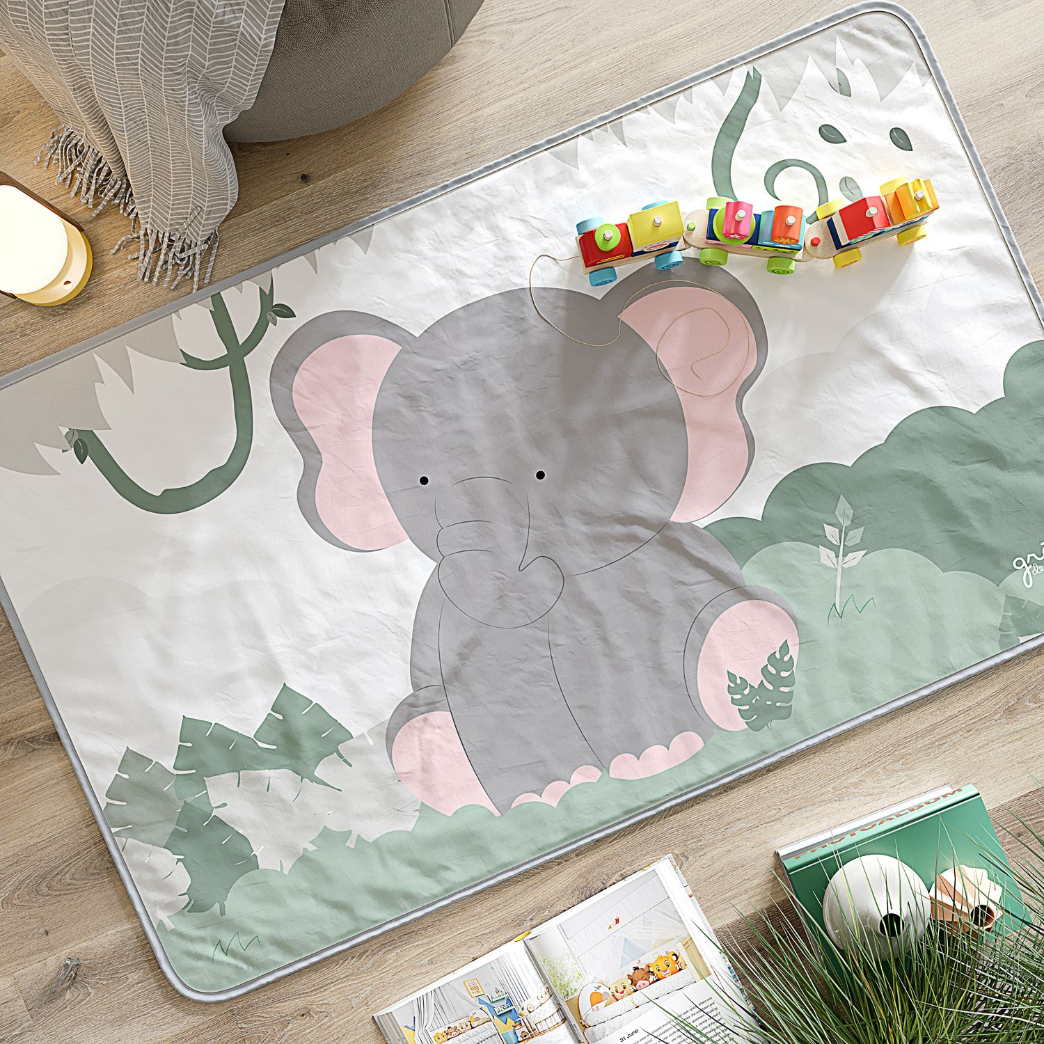 Tapete Retangular Amiguinho Elefante 61cm