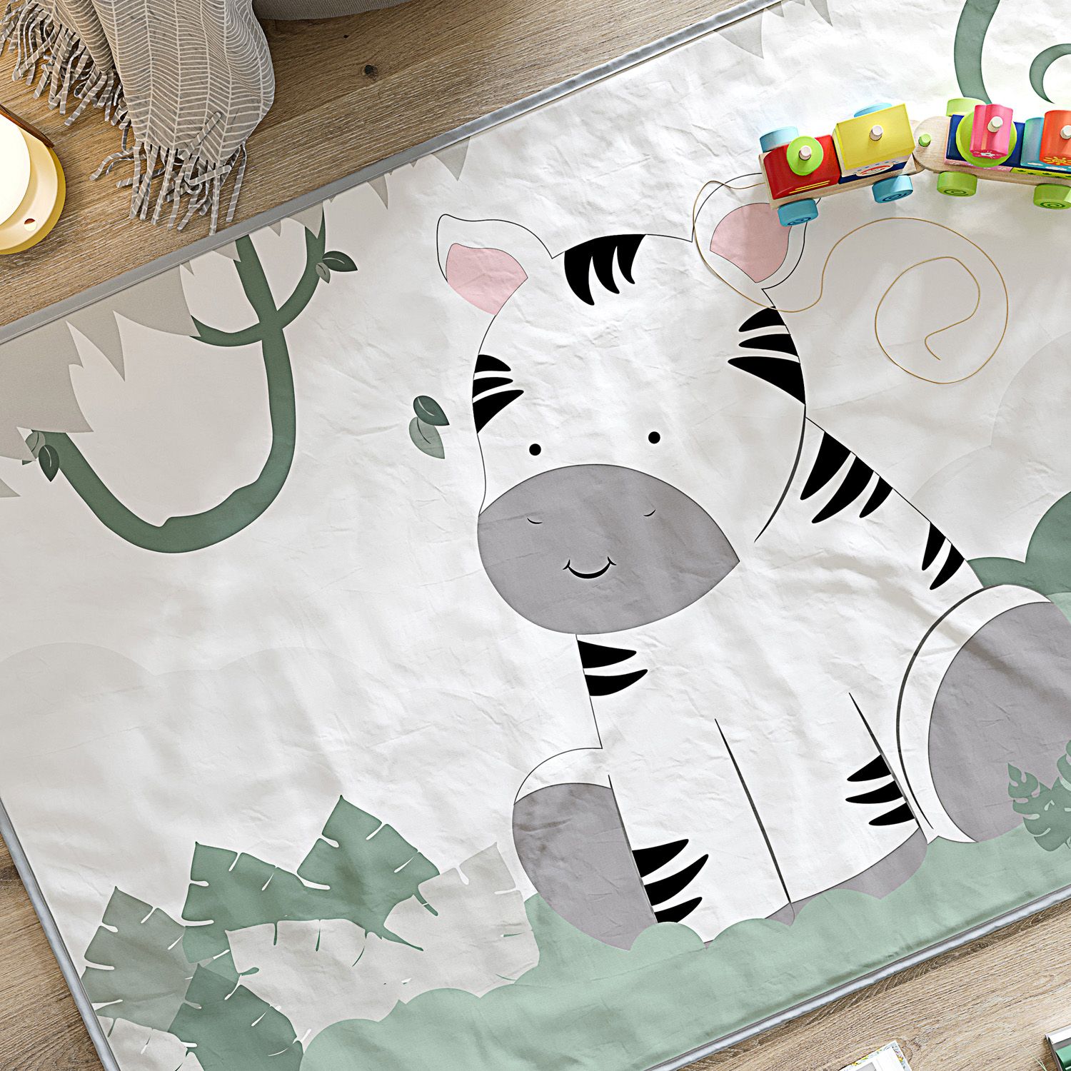 Tapete Retangular Amiguinha Zebra 61cm