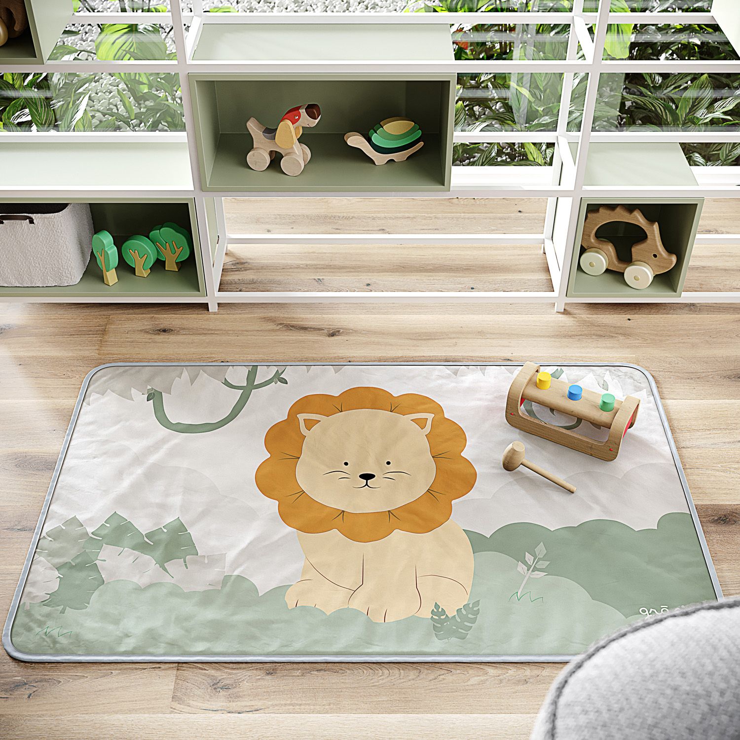 Tapete Retangular Amiguinho Leão 61cm