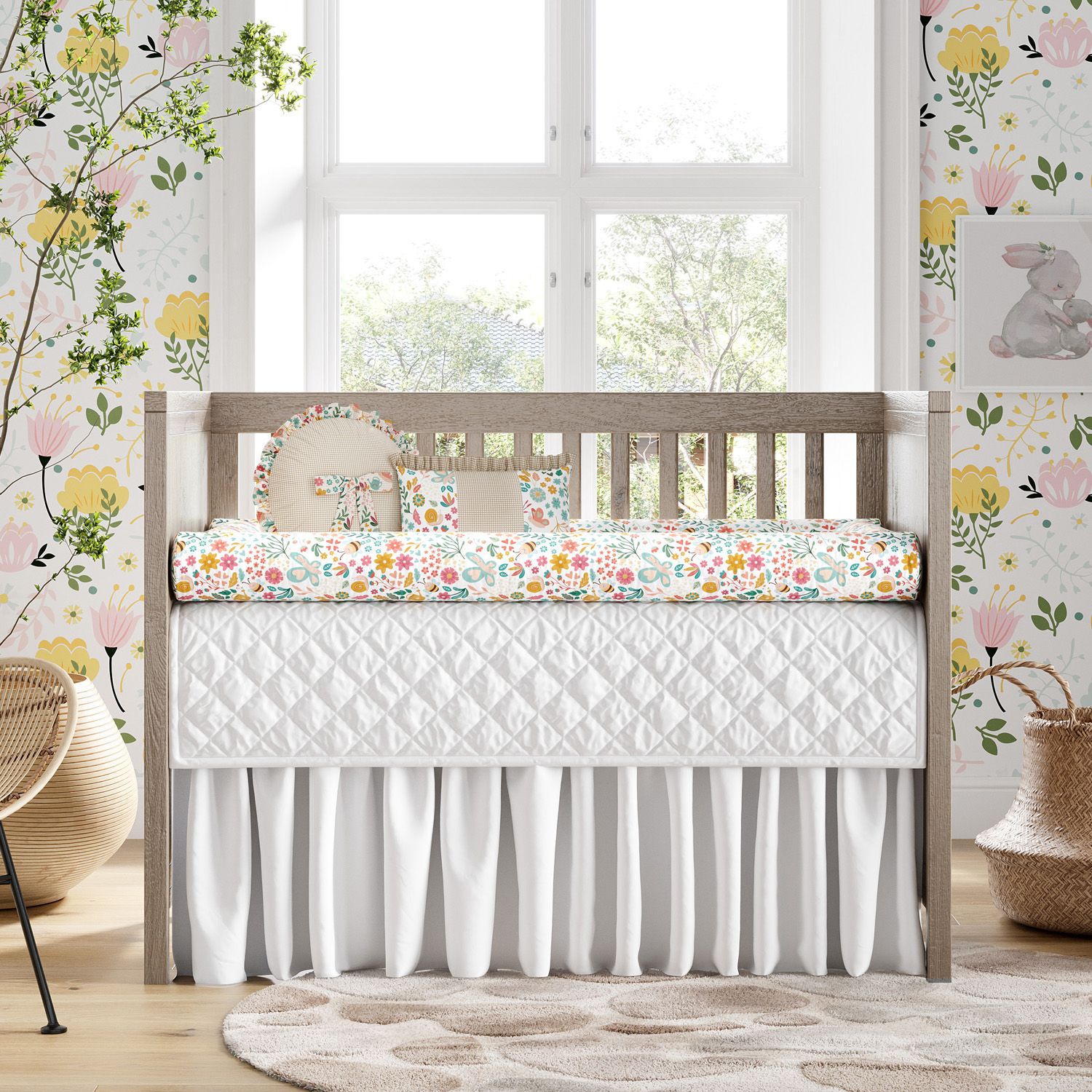 Kit Berço Rolinhos Jardim Encantado 8 Peças