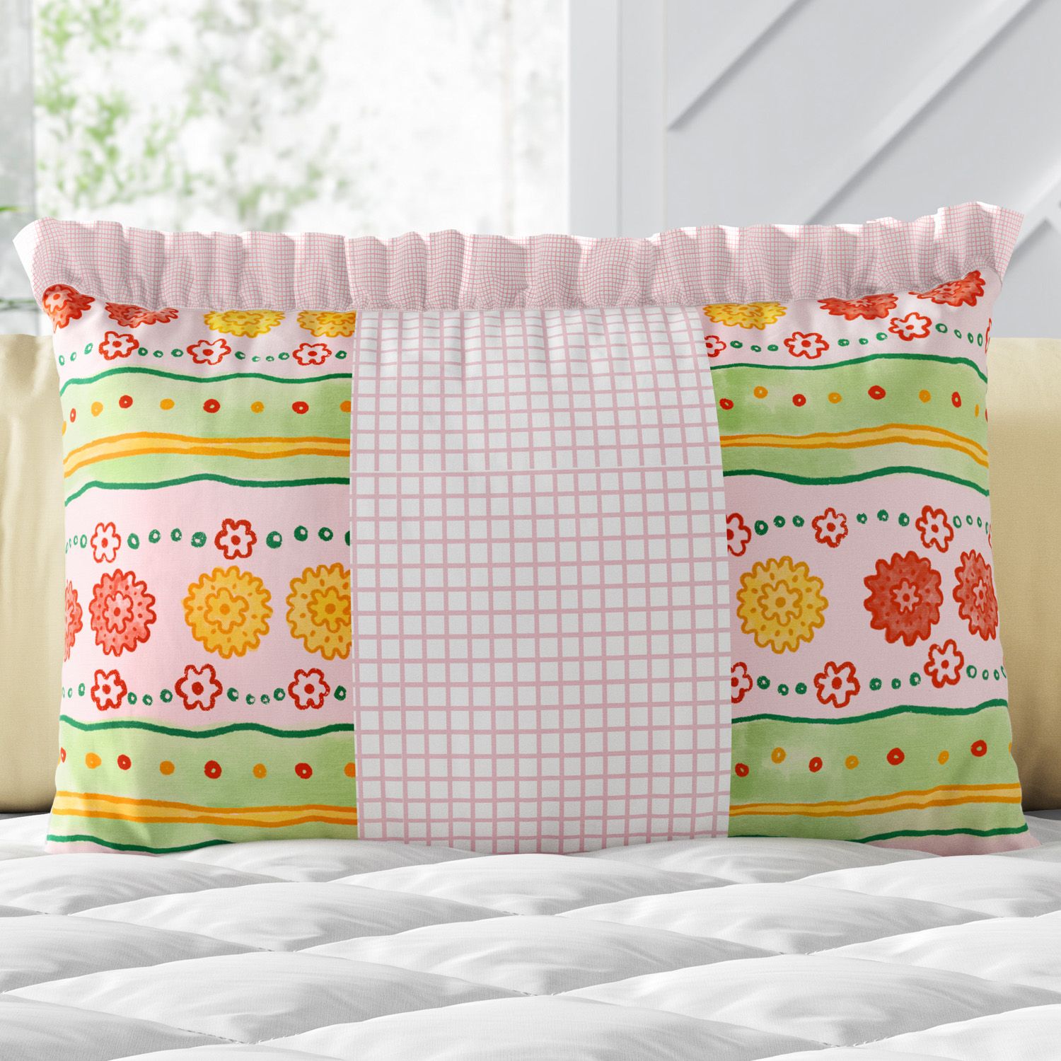 Almofada Retangular Floral Étnico 35cm