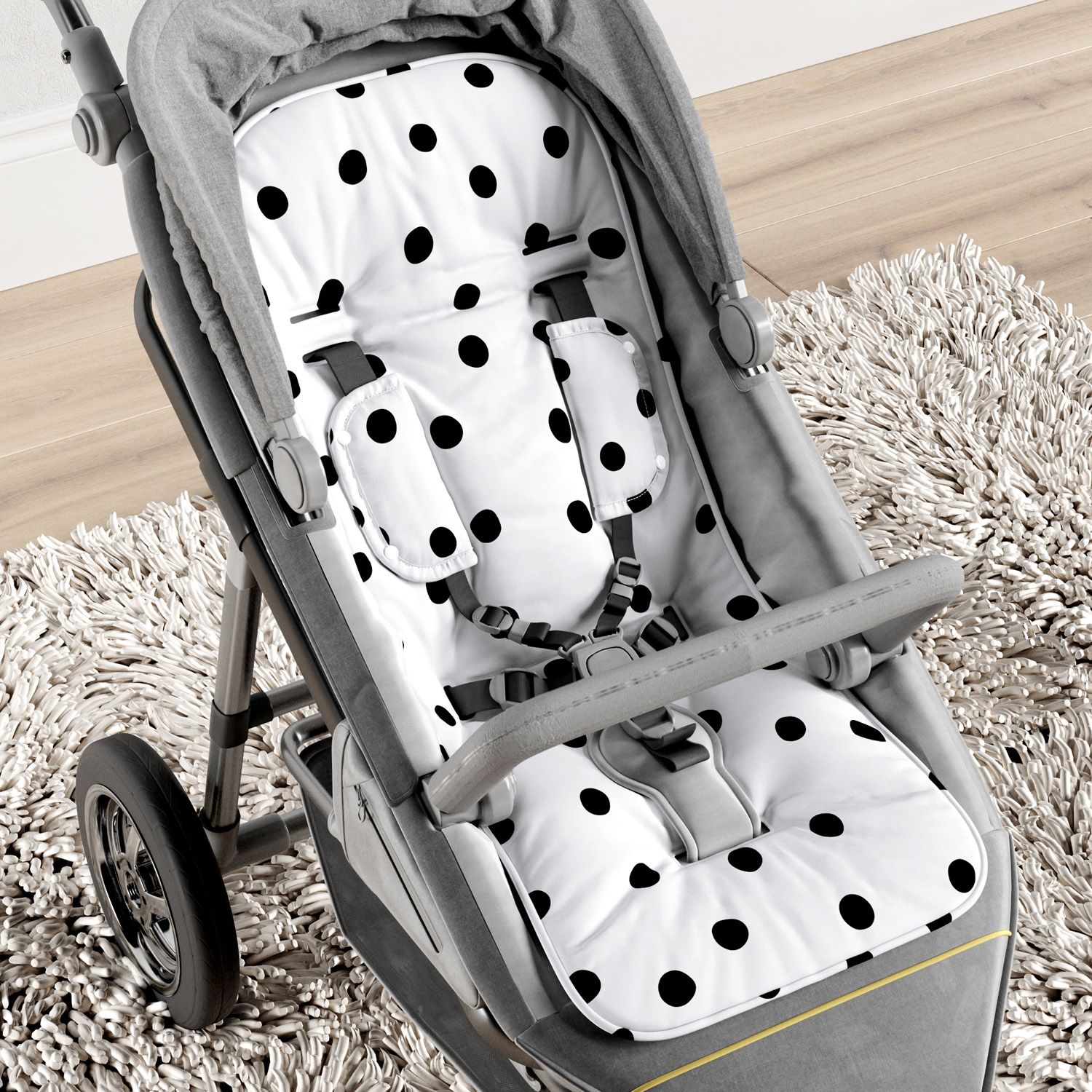 Capa de Carrinho com Protetor de Cinto Maxi Poá Preto