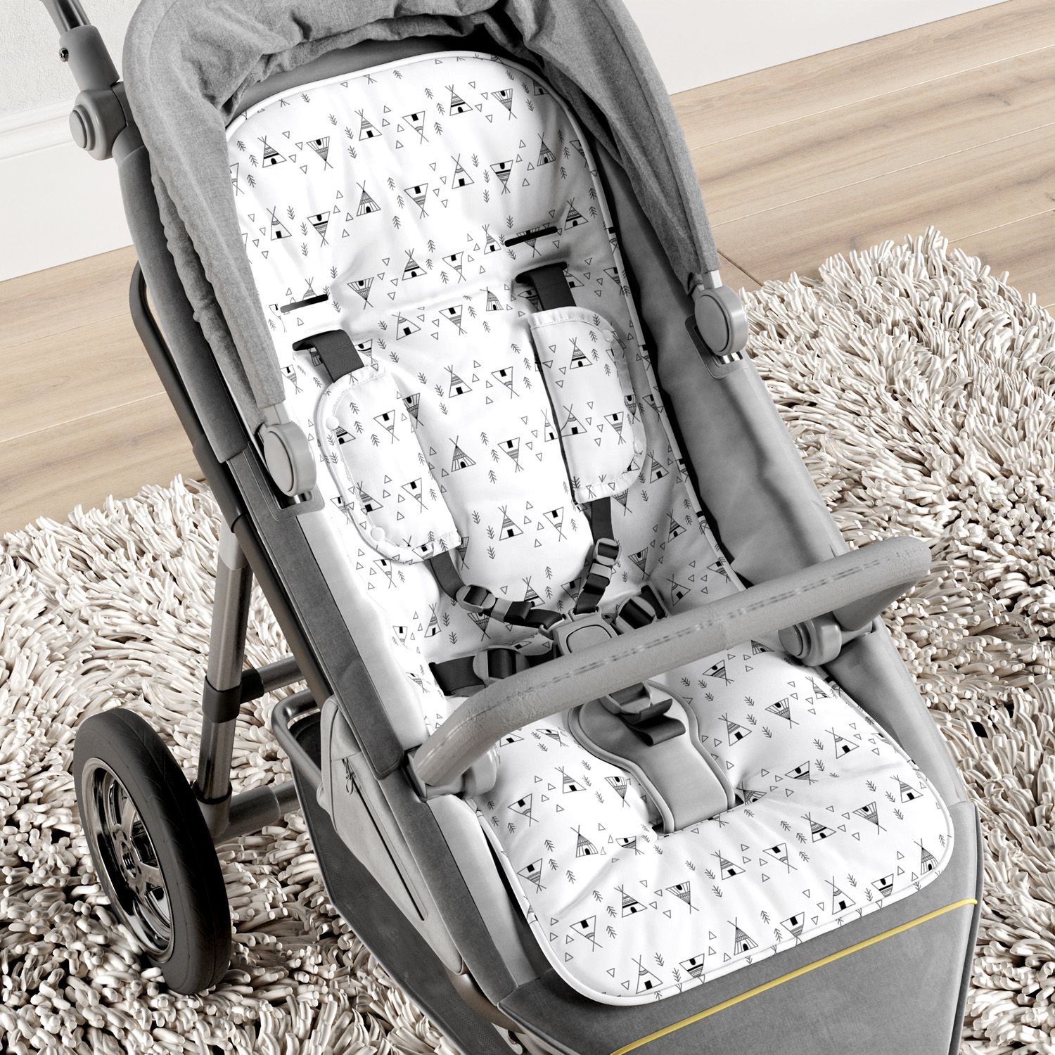 Capa de Carrinho com Protetor de Cinto Cabana Escandinava