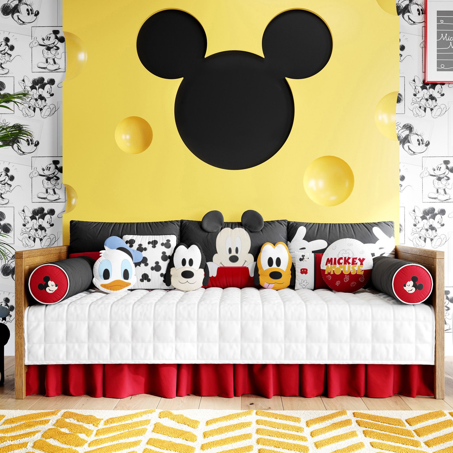 Kit Cama Babá Amiguinhos Mickey Mouse