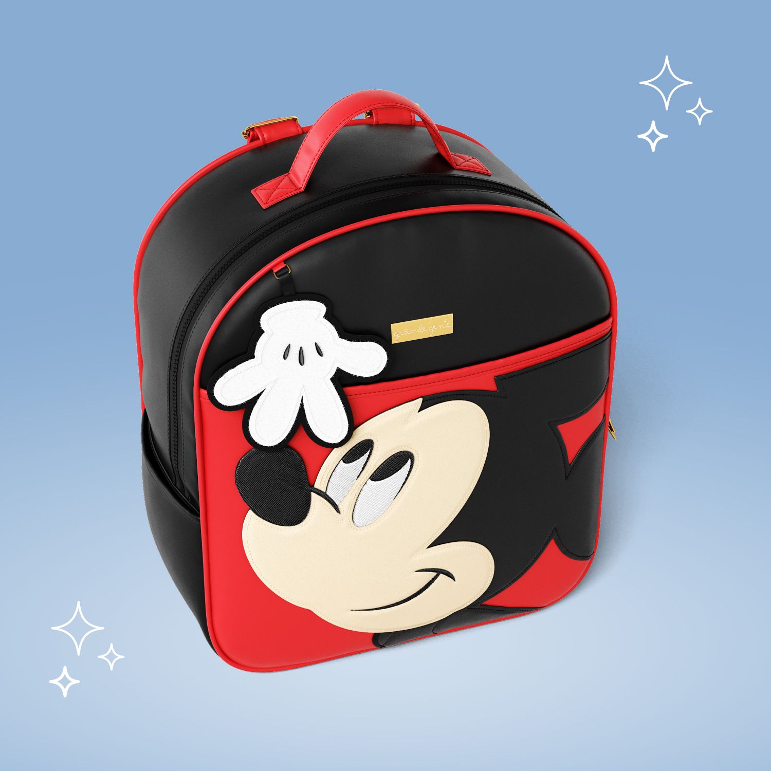 Mochila Maternidade Mickey Mouse Preto e Vermelho 36cm