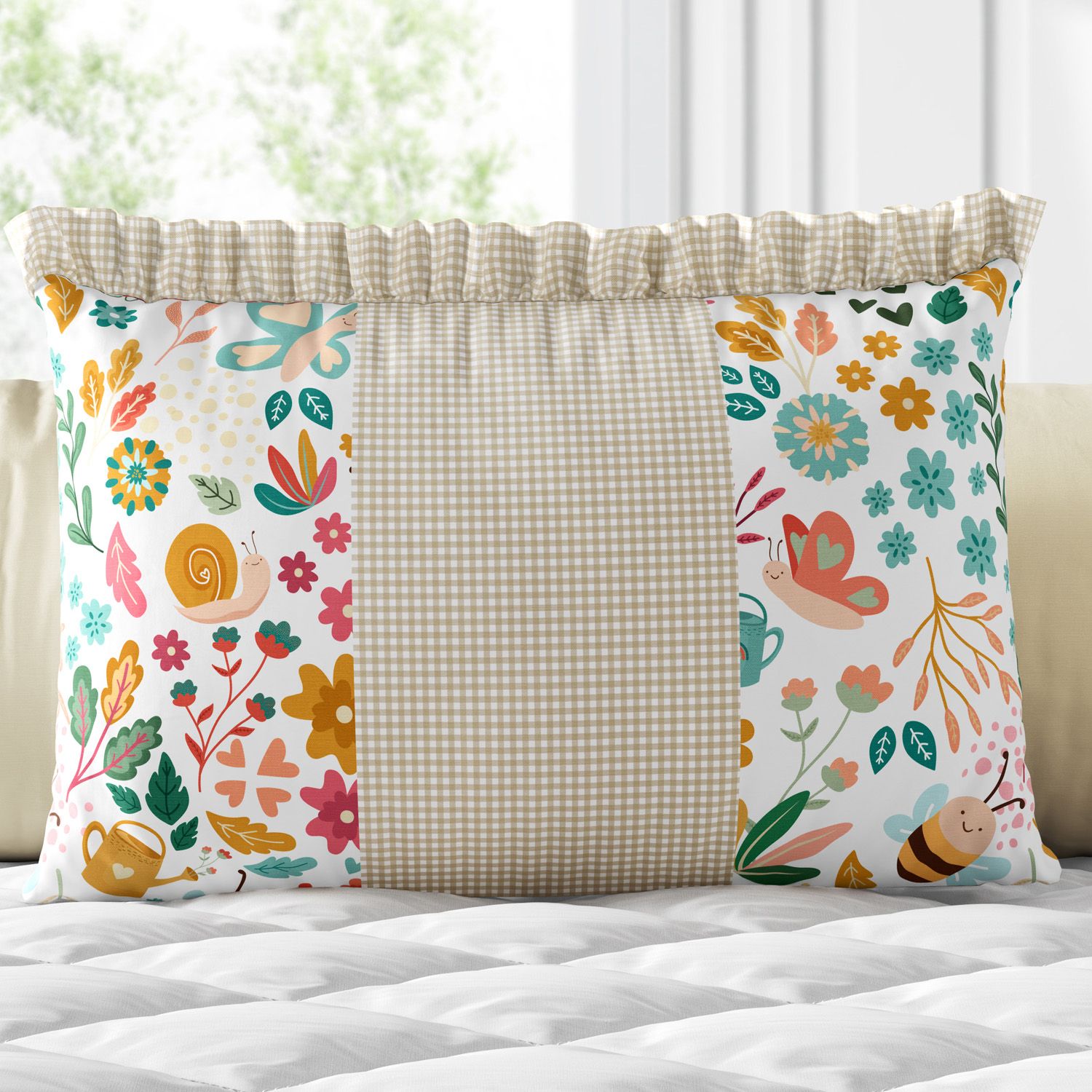 Almofada Retangular Jardim Encantado Xadrez 35cm