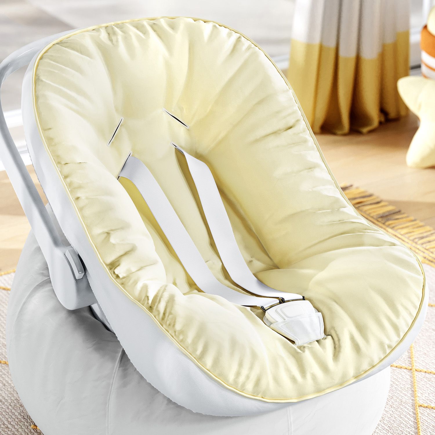 Capa de Bebê Conforto com Protetor de Cinto Amarelo 