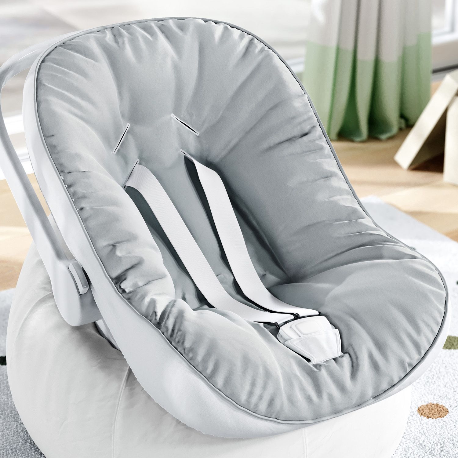 Capa de Bebê Conforto com Protetor de Cinto Cinza