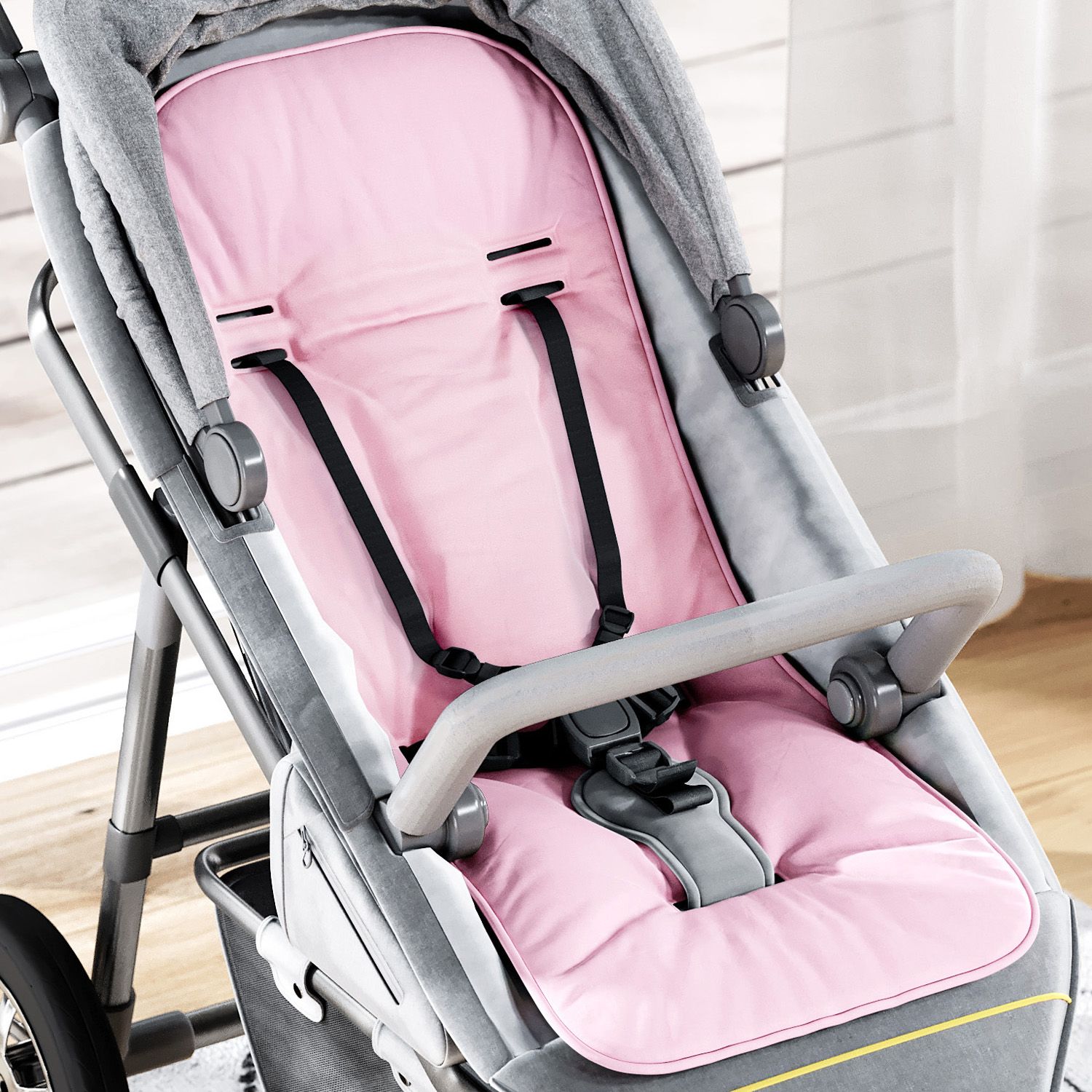 Capa de Bebê Conforto com Protetor de Cinto Rosa