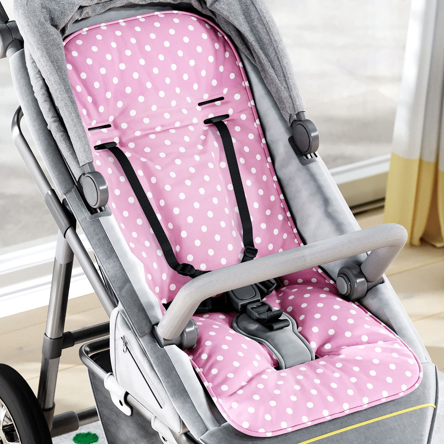 Capa de Bebê Conforto com Protetor de Cinto Poá Verde