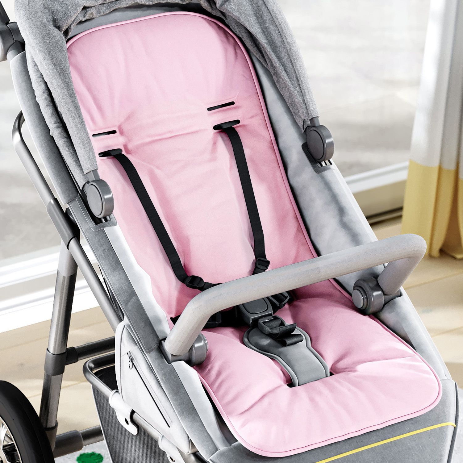 Capa de Carrinho com Protetor de Cinto Rosa