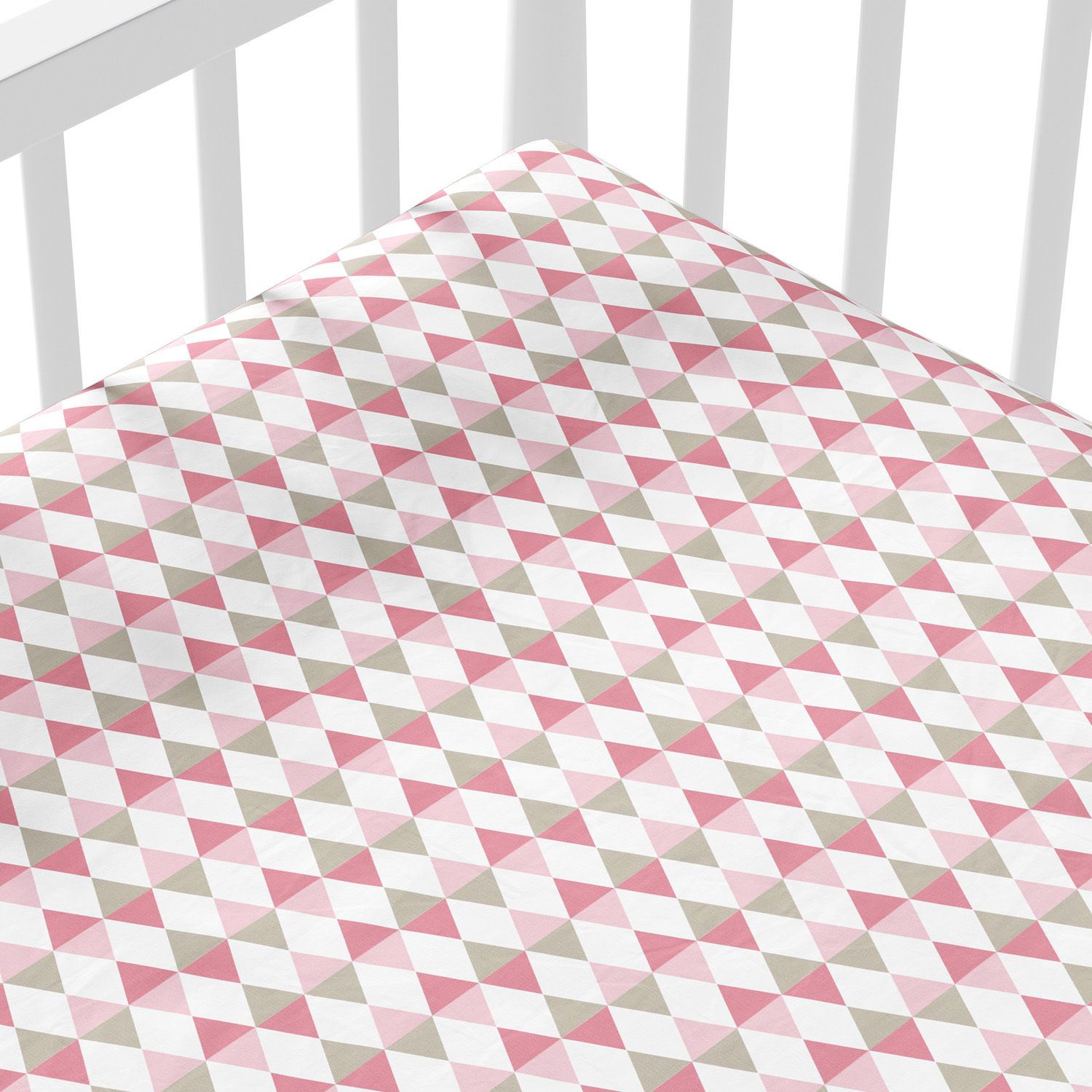 Lençol Berço com Elástico Triângulos Azul