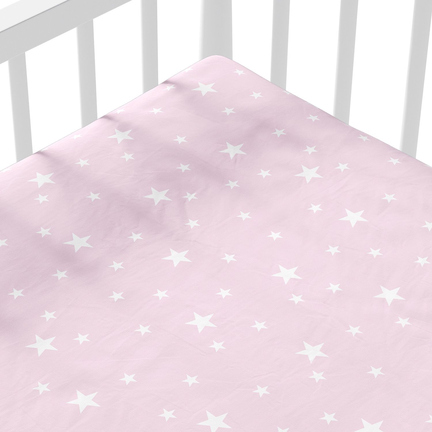 Lençol Berço com Elástico Estrela Rosa