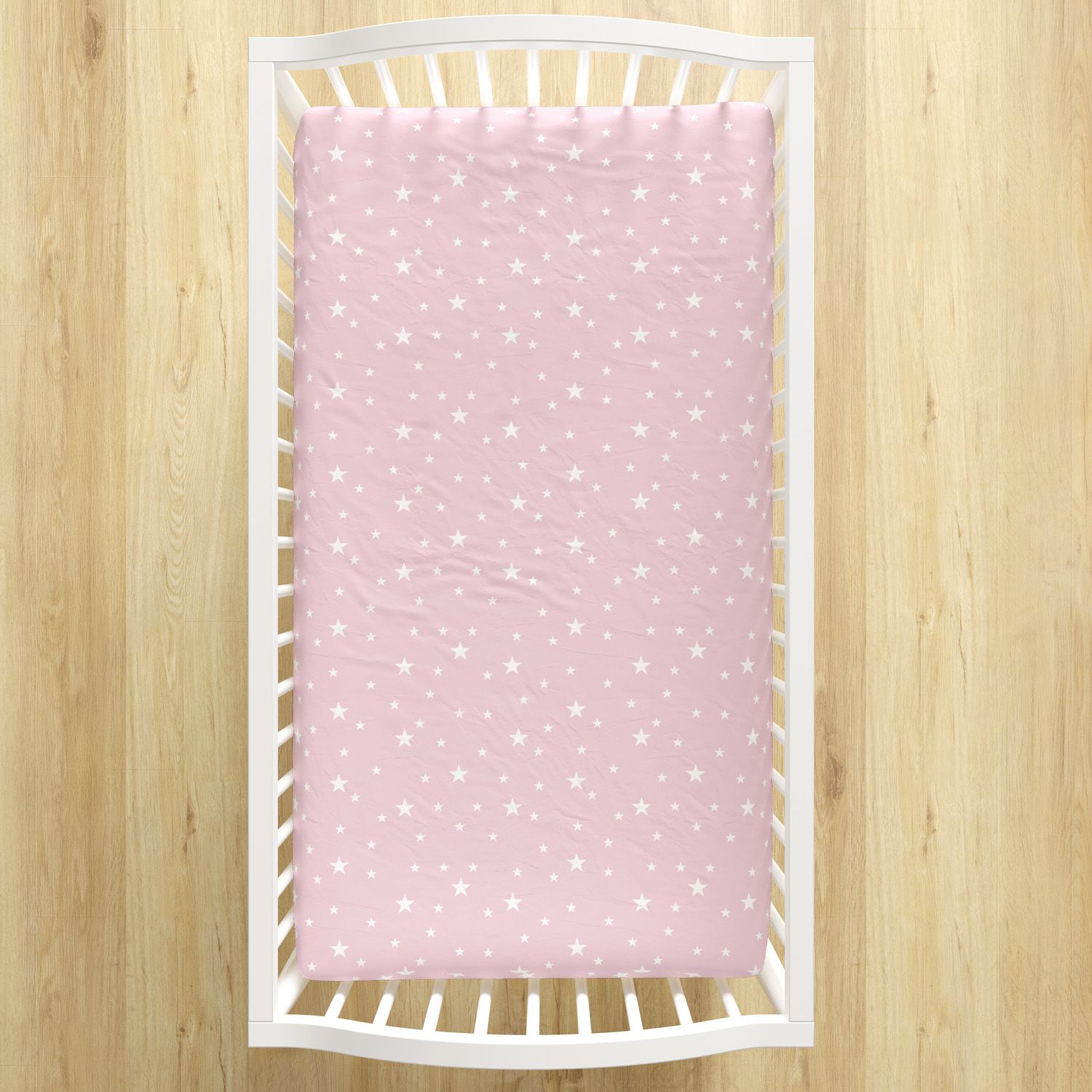 Lençol Berço com Elástico Estrela Rosa