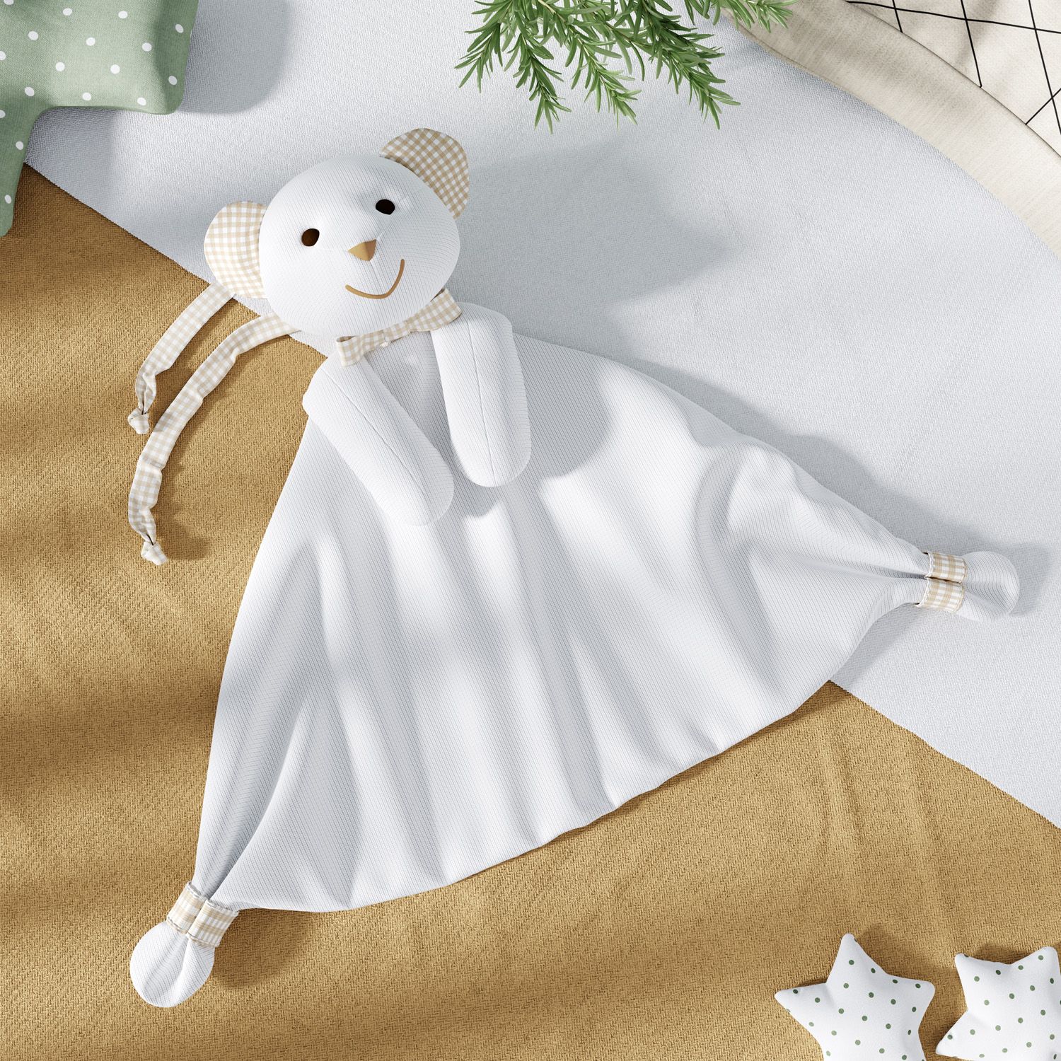 Naninha de Bebê Ursinho Branco